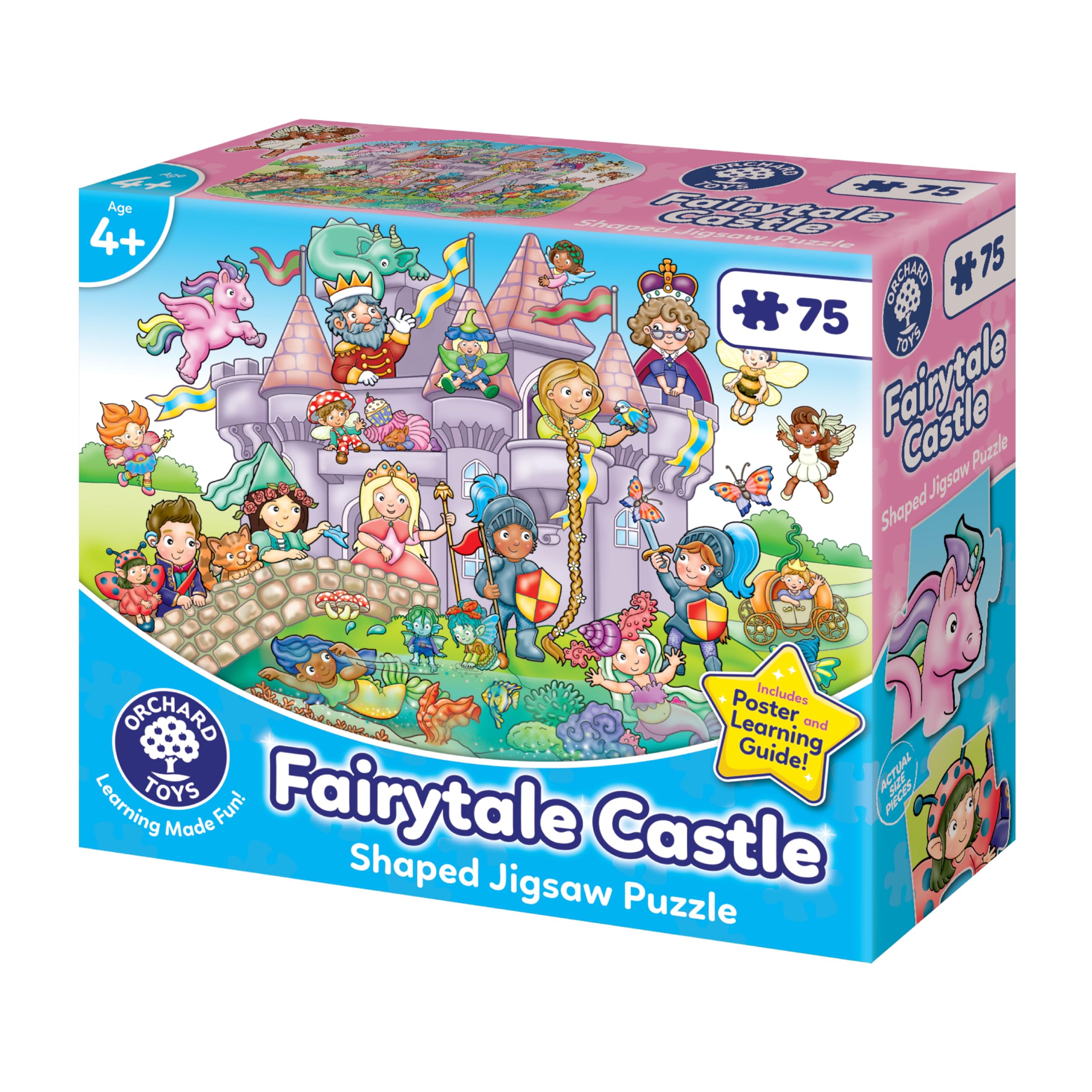 Orchard Toys Fairytale Castle 75-Piece Shaped Floor Puzzle for Kids 4+ | Durable Recycled Board
