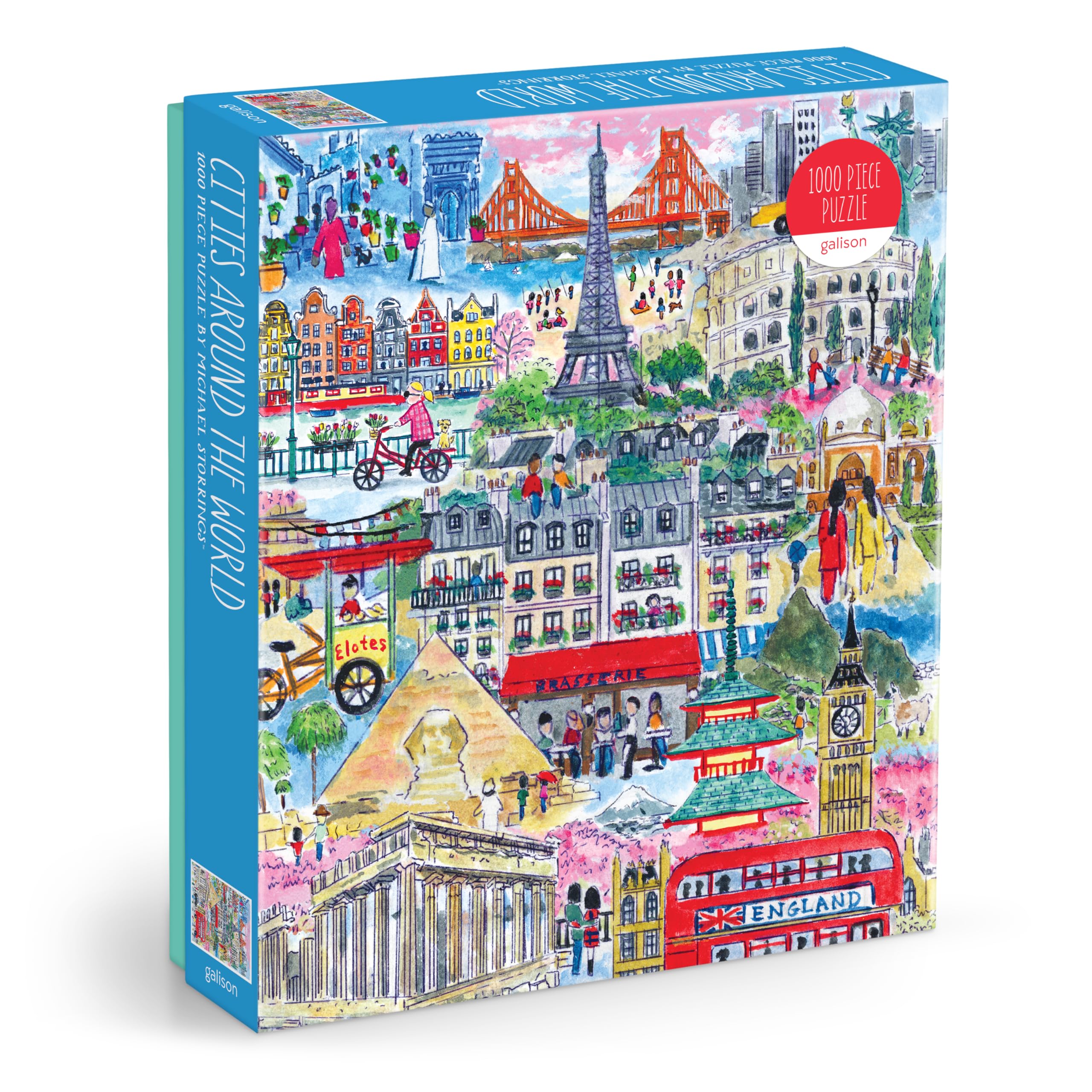 Galison Cities Around The World Jigsaw Puzzle - 1000 Pieces | Vibrant Artwork | 27" x 20" 1