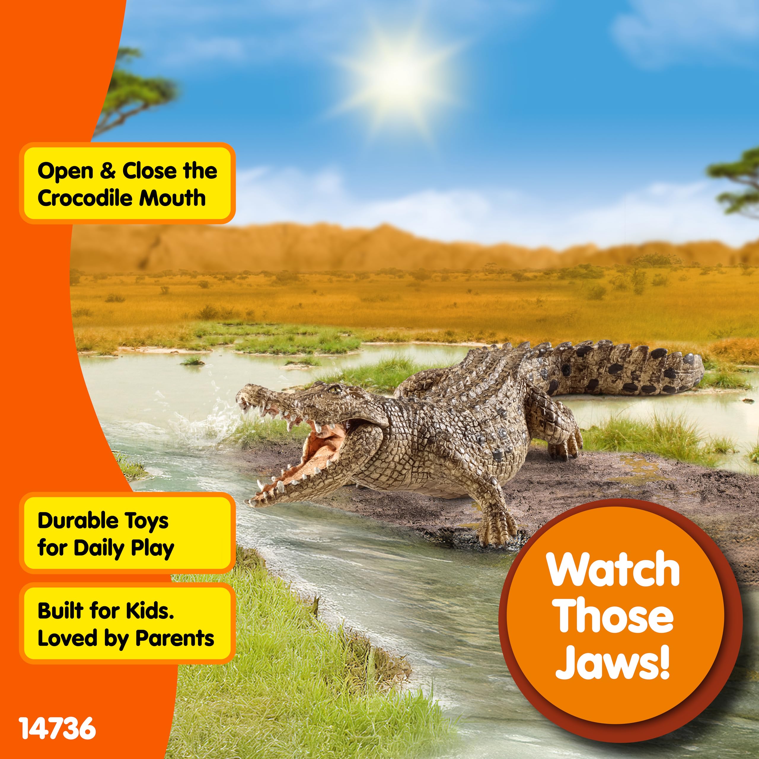 Schleich 14736 Crocodile Toy Figurine - Movable Jaw, Ages 3-8 3