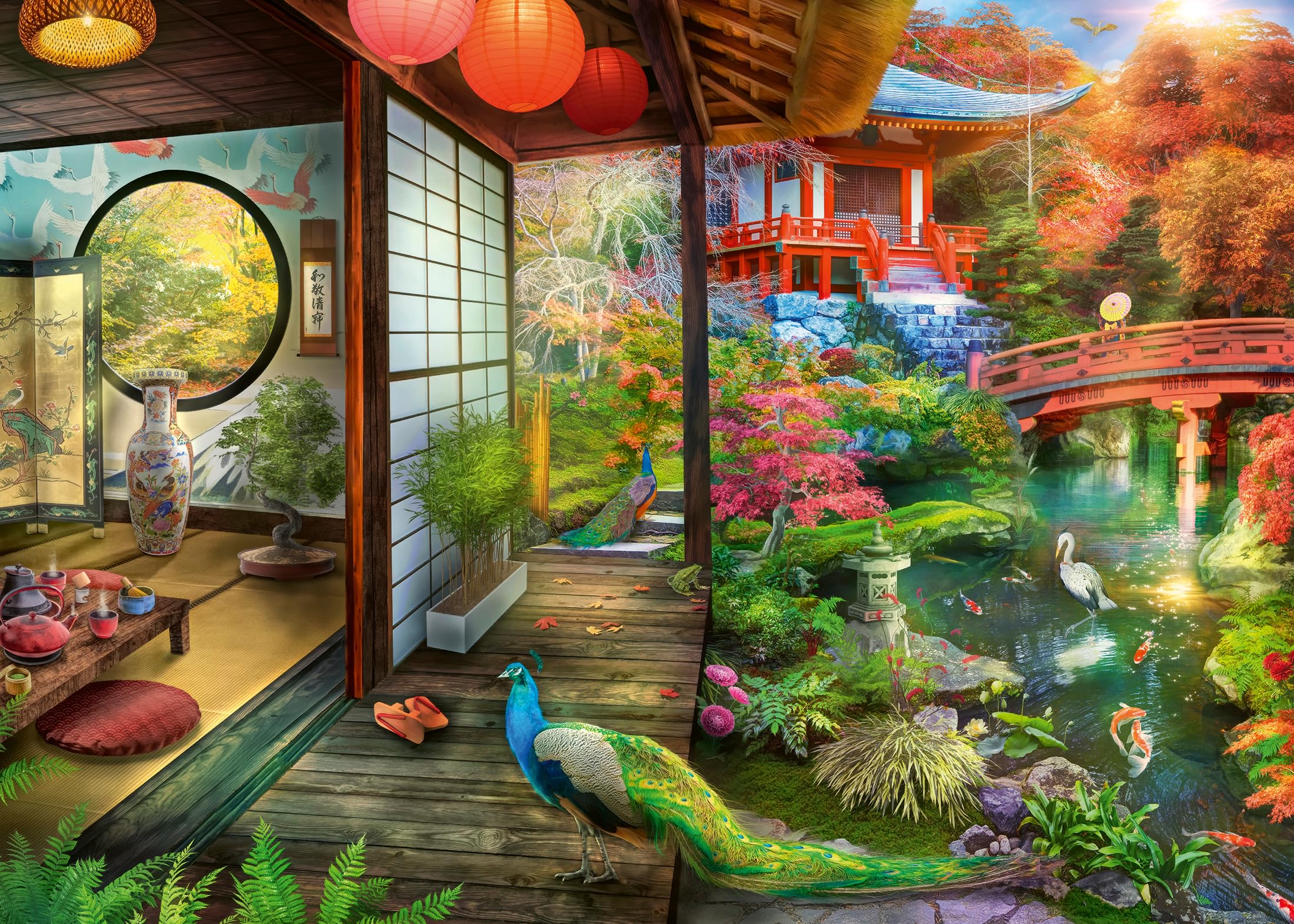 Ravensburger Japanese Garden Teahouse 1000 Piece Jigsaw Puzzle for Adults 6