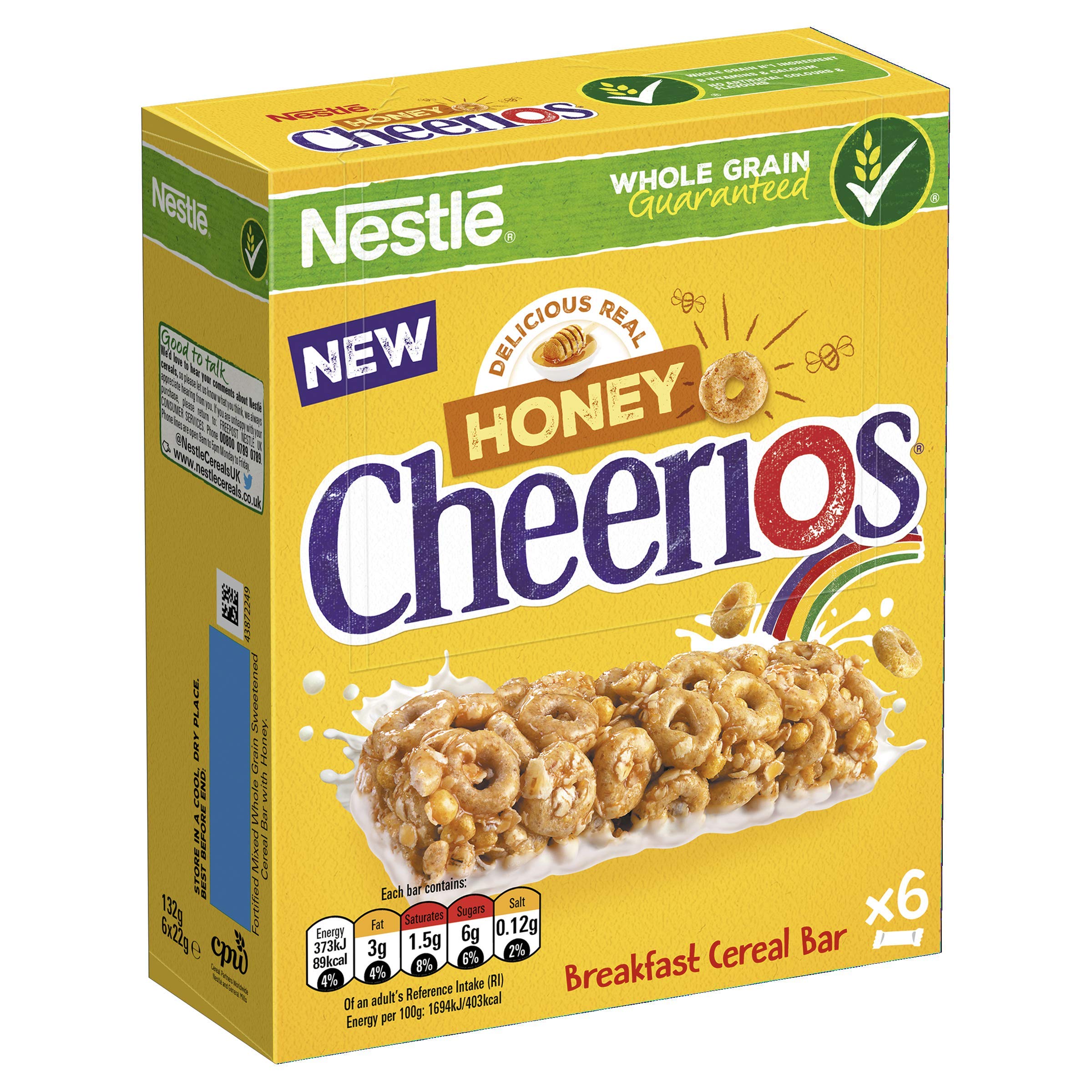 Nestlé Honey Cheerios Cereal Bars - Whole Grain & Honey Flavor | 6 x 22g Pack 1