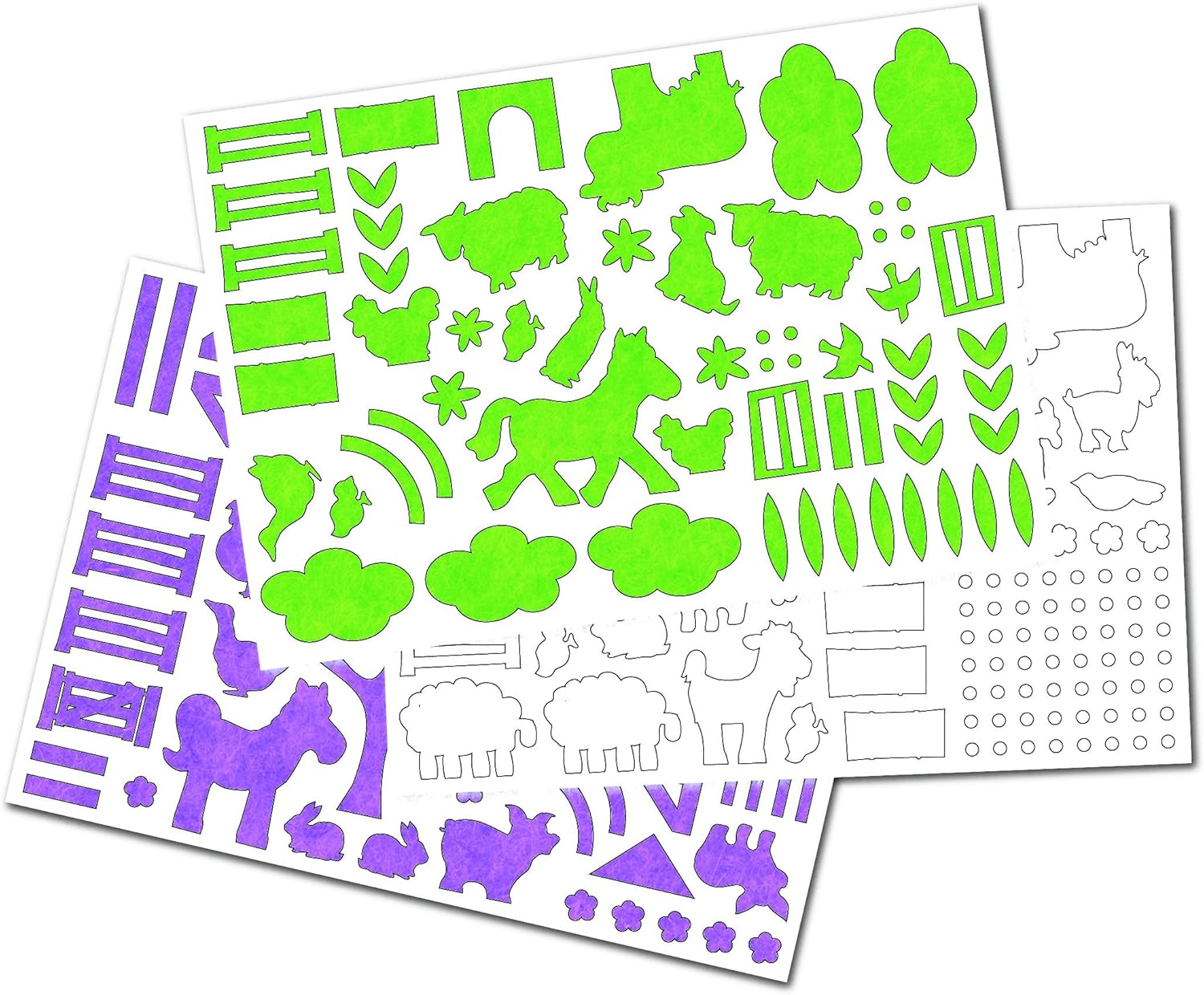 John Adams Fuzzy-Felt Farm Animals - 4+ Years, Over 350 Felt Shapes with 2 Boards 4