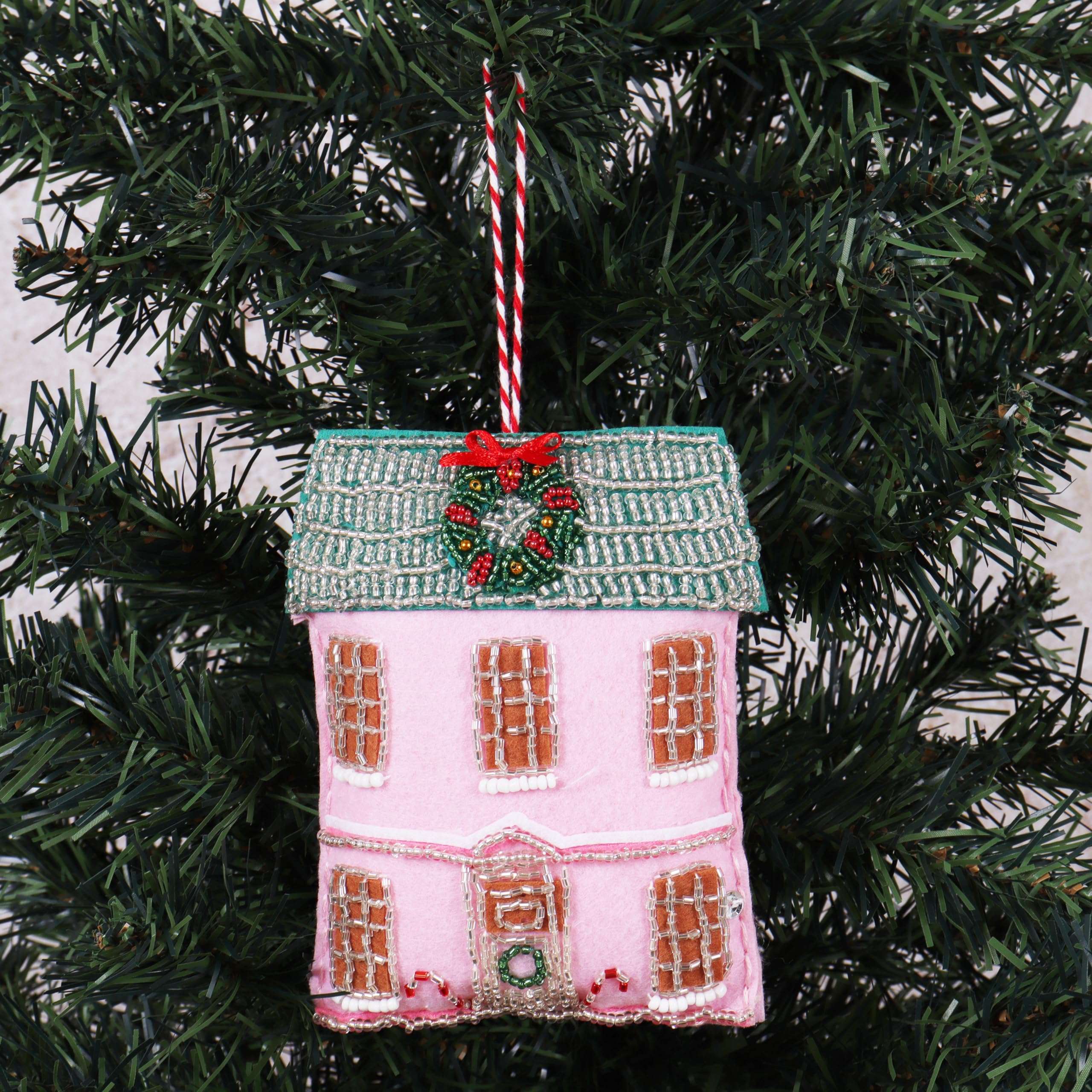 Trimits Christmas Felt Decoration Kit - Beaded House Craft Kit 3