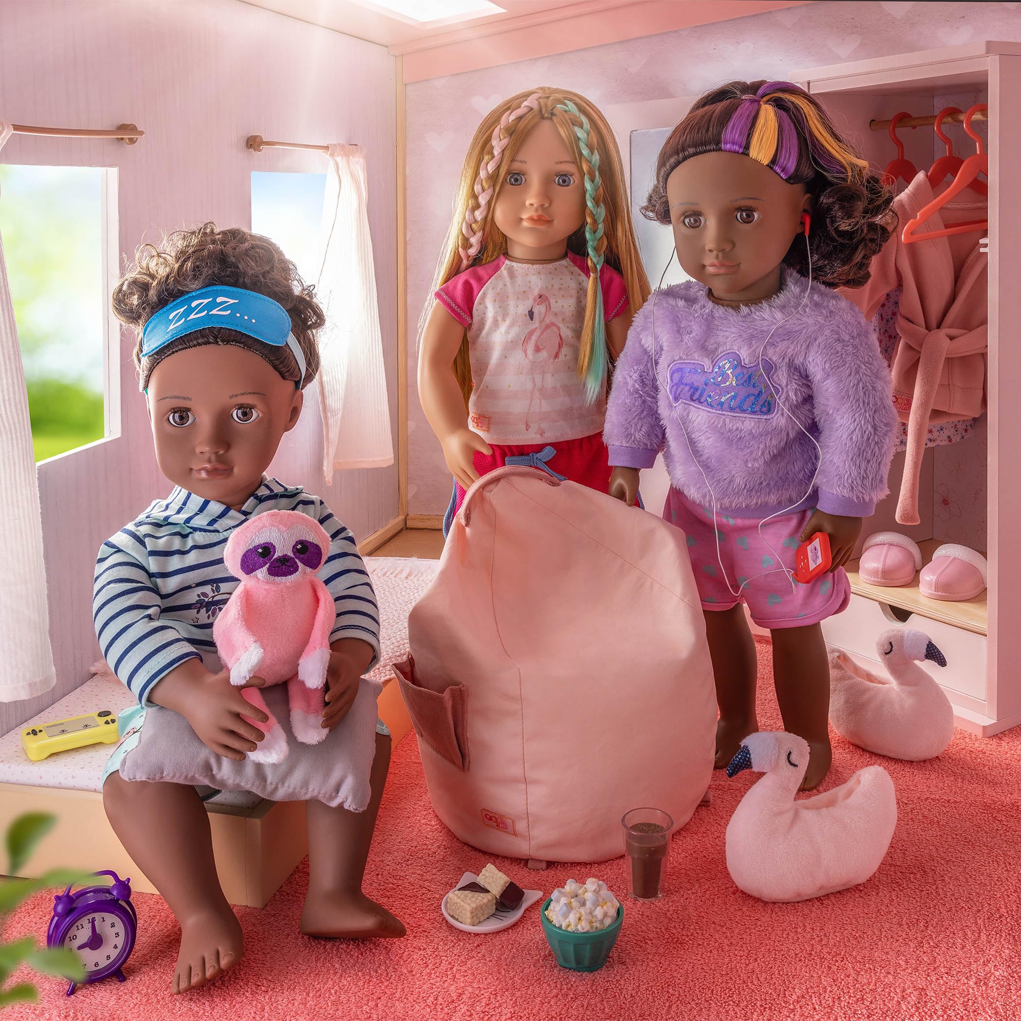 Our Generation Sleepy Sloth Outfit - Pajama Set with Plush for 46 cm Dolls 9