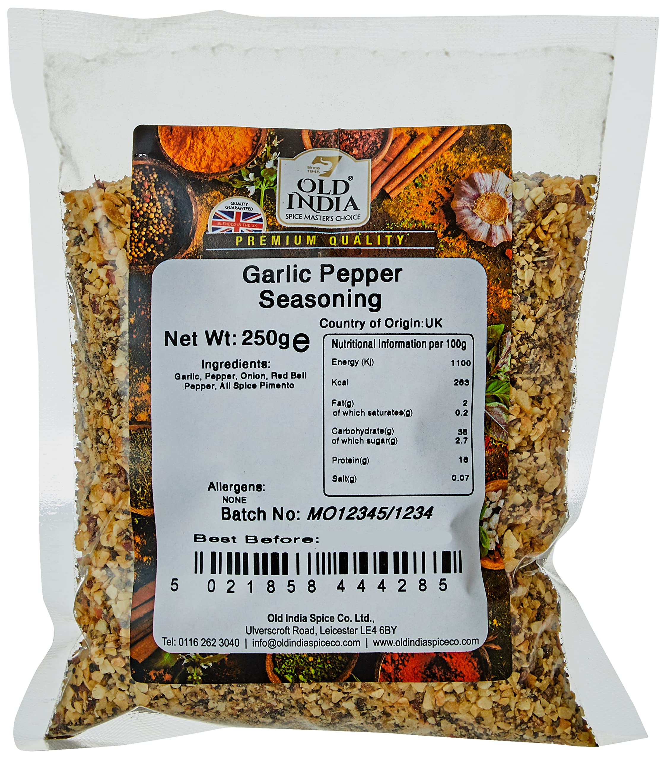 Old India Garlic Pepper Seasoning - 100% Natural Indian Spice Blend | 250g