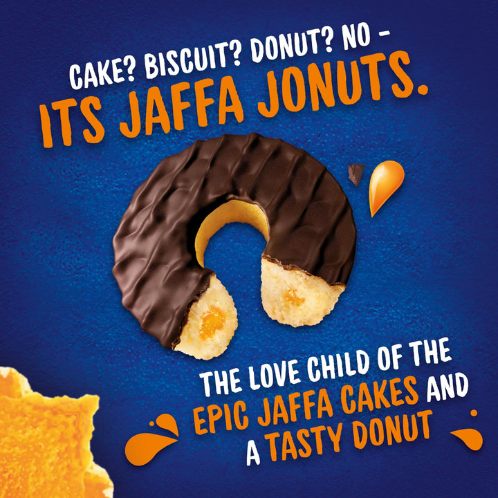 McVitie's Jaffa Cakes Original Jaffa Jonuts, 4 x 43g Chocolate Coated Donut-Shaped Biscuits