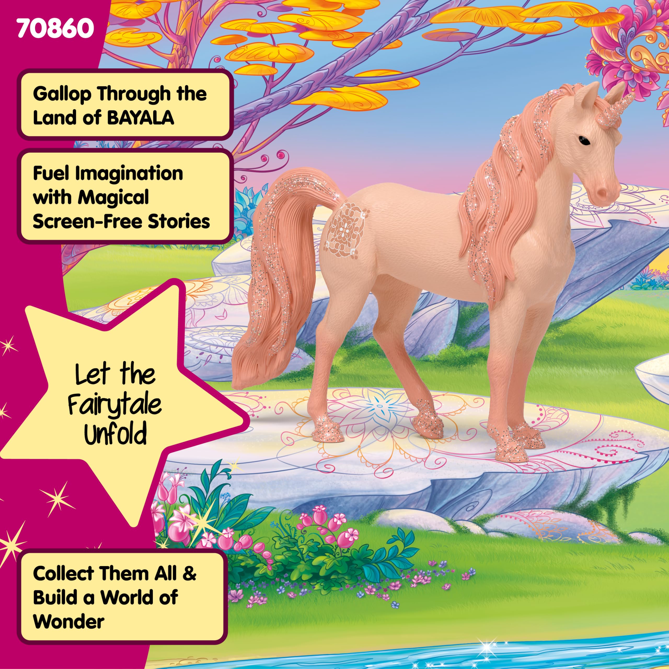 Schleich Bayala Mandala Unicorn Mare - 6" Fantasy Horse Play Figure for Kids 6
