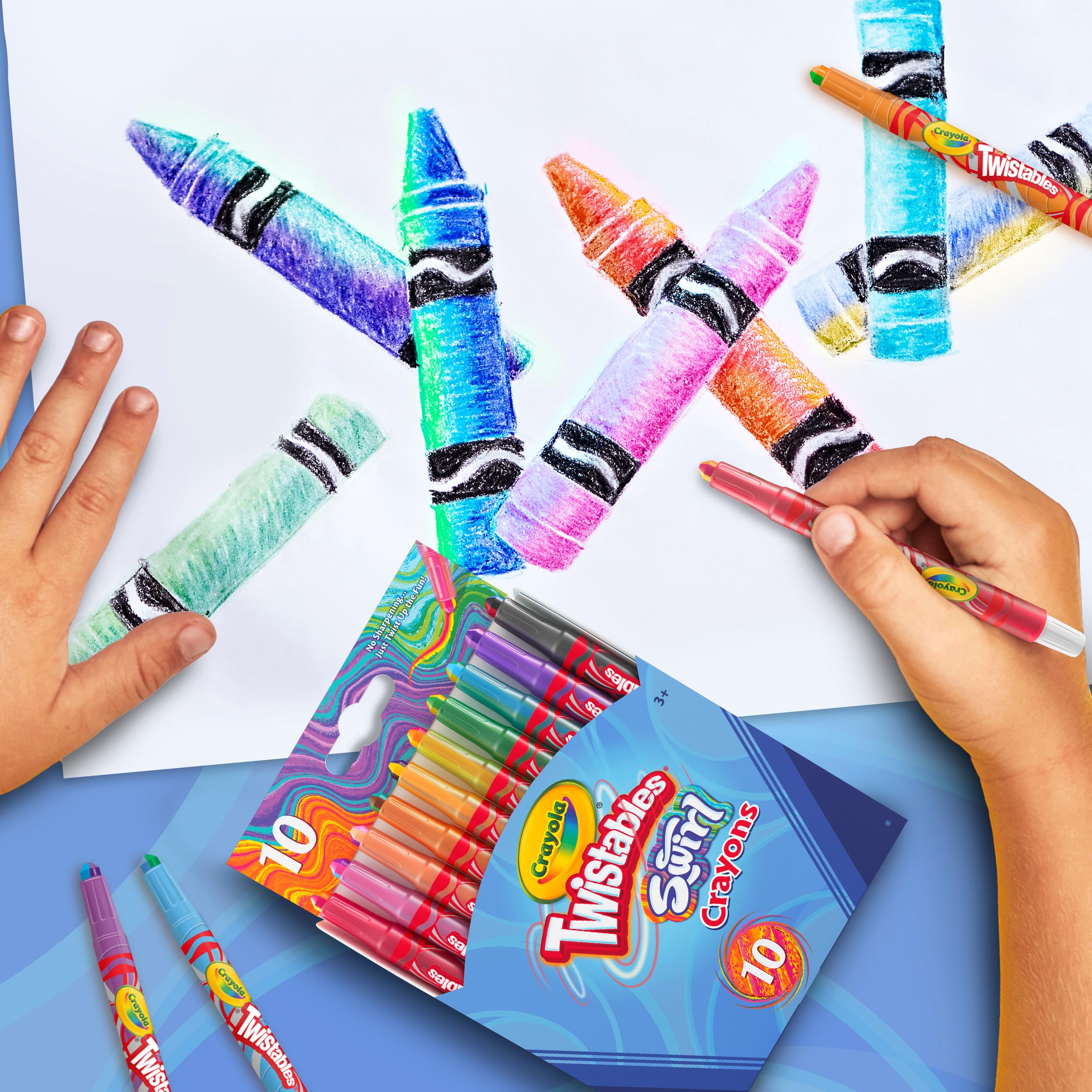CRAYOLA Swirl Mini Twistable Crayons - Assorted Colours | 4 Colours Per Crayon | Pack of 10 | Ages 3+ 4