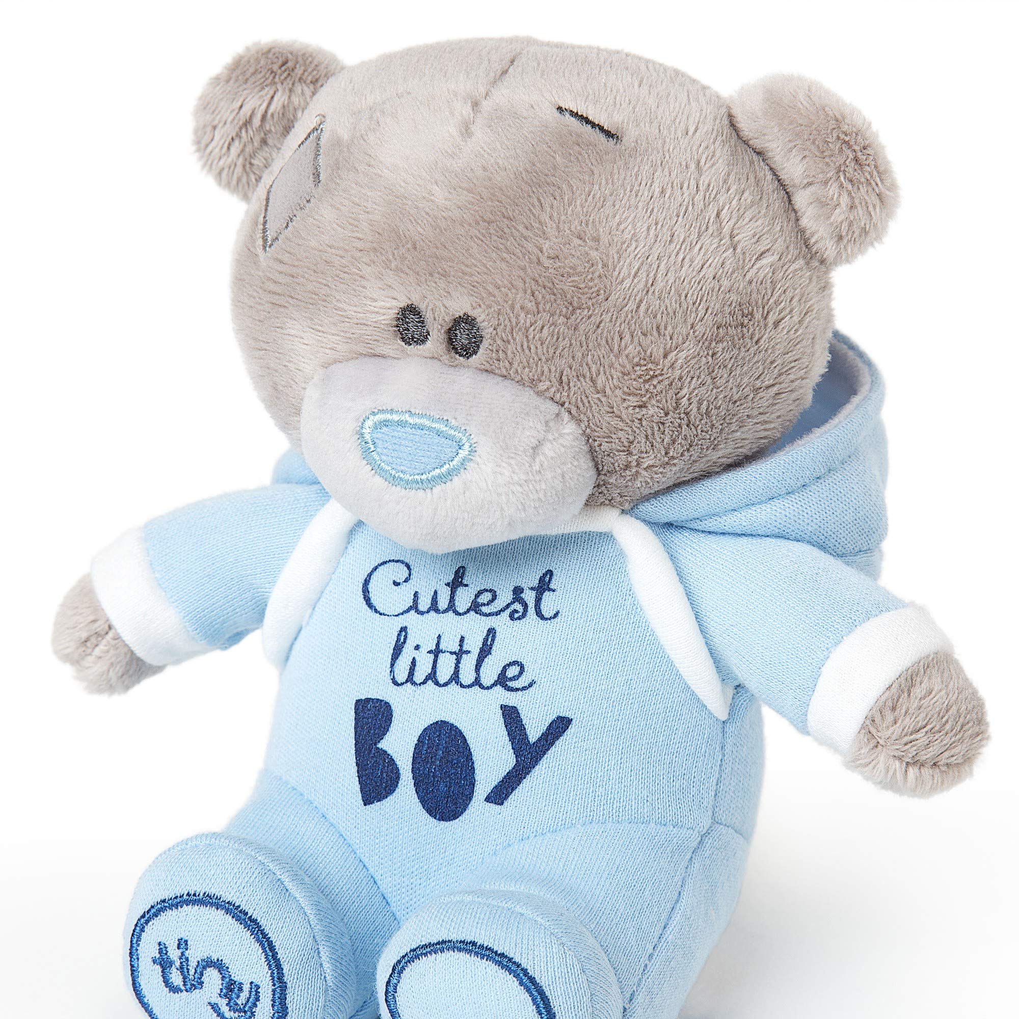Me To You Tiny Tatty Teddy 'Cutest Little Boy' Bear in Blue Baby Grow | 10cm Stuffed Toy 2
