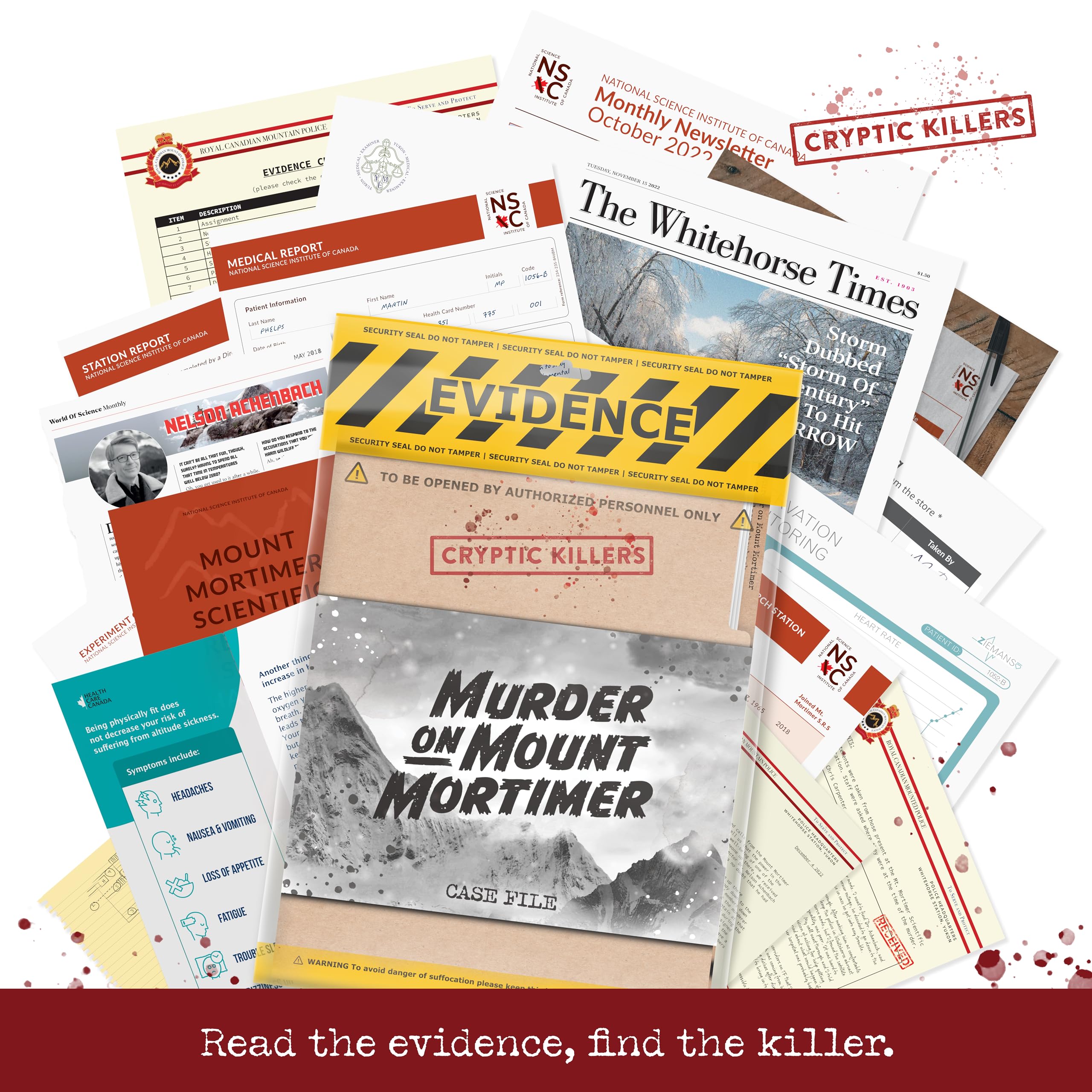 Cryptic Killers Murder on Mount Mortimer Unsolved Murder Mystery Game | Difficulty 4/5 | Ages 14+ 6