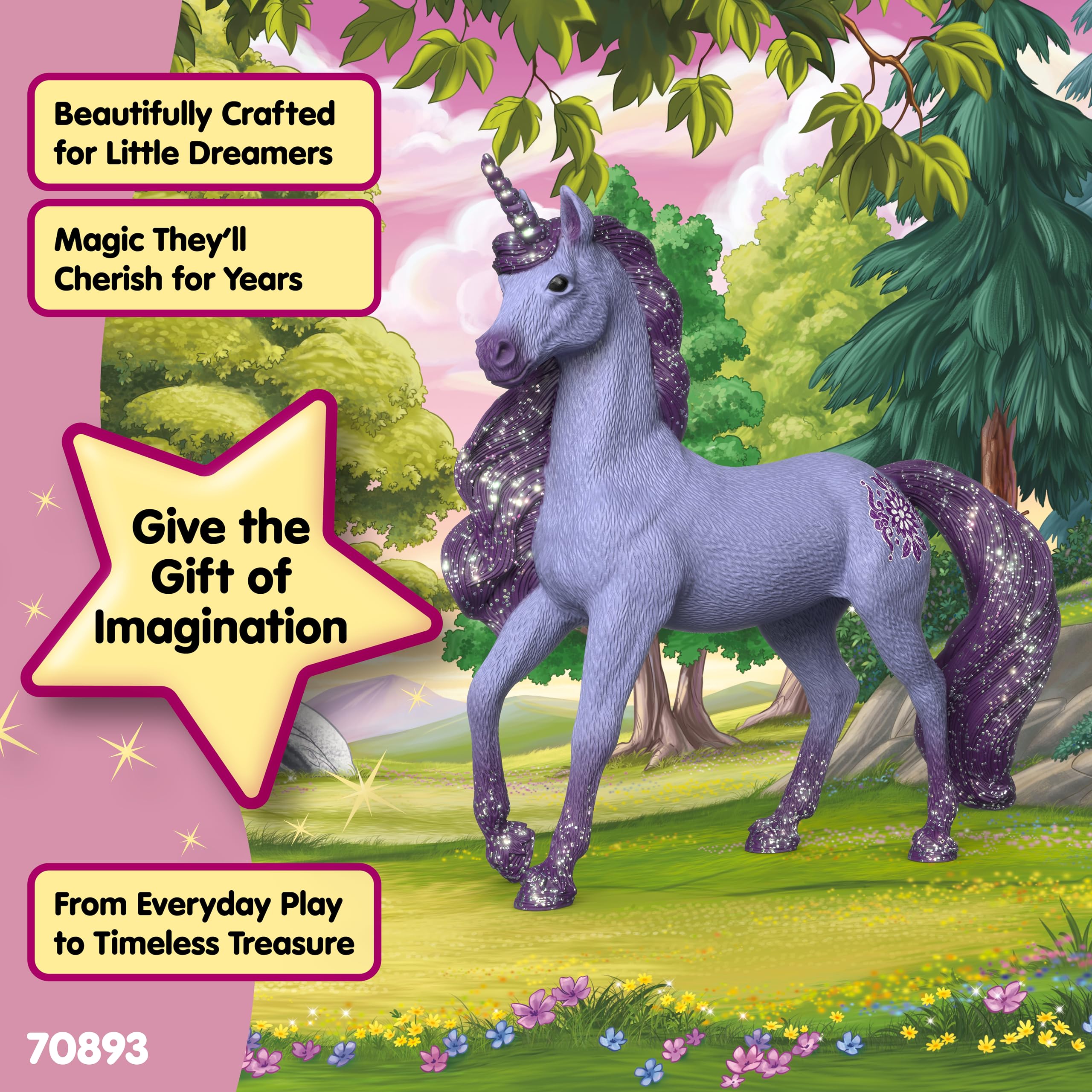 Schleich BAYALA Unicorn Stallion Orchid - Purple Plastic Play Figure | 12.5 cm Height 6