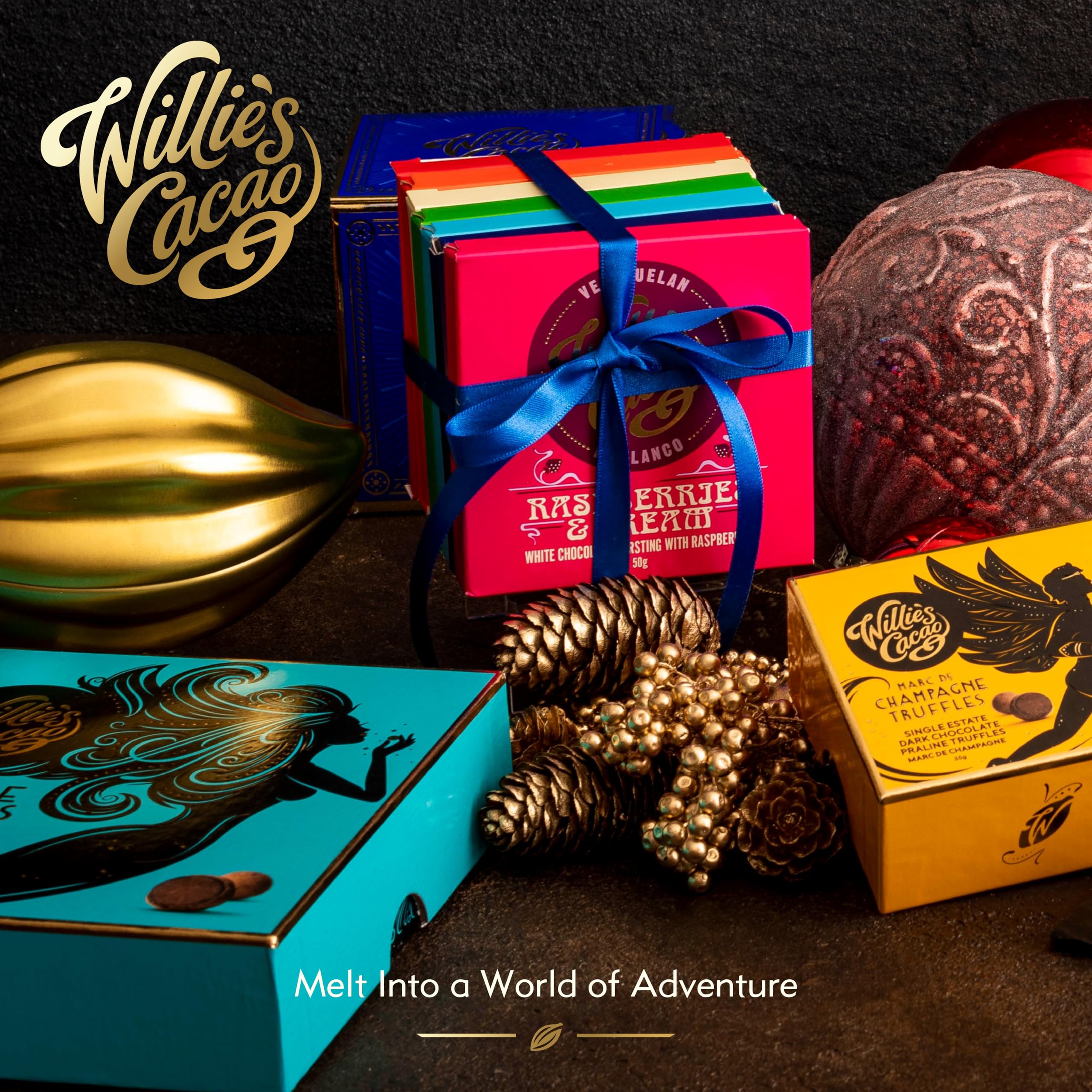 Willie's Cacao - 100% Cocoa with Pistachio & Date - No Added Sugar Chocolate Bar 3