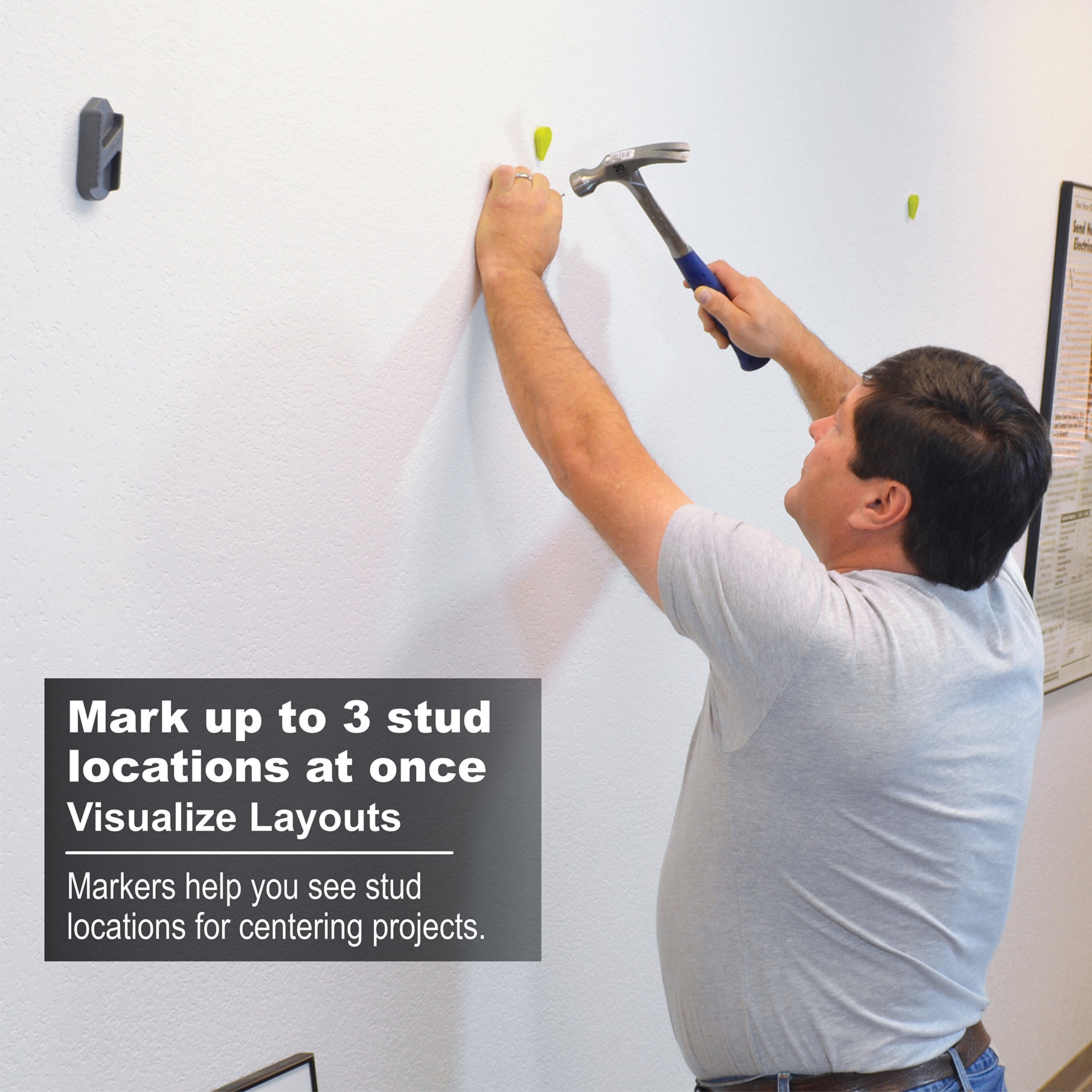 Calculated Industries Studmark Magnetic Stud Finder - Includes 2 Removable Markers | Green 7