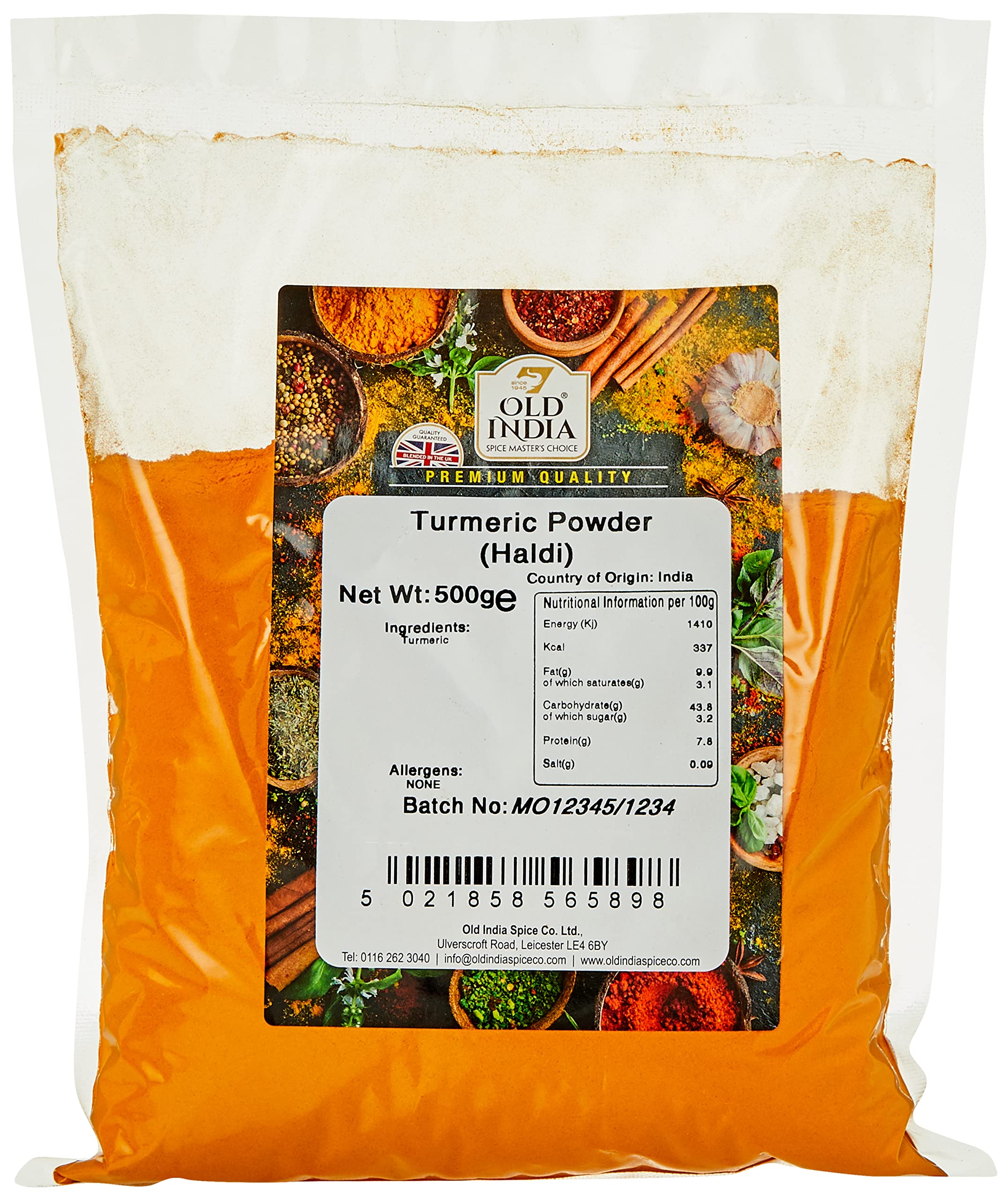 Old India Turmeric Powder (Haldi) - 100% Natural & Additive Free | 500g