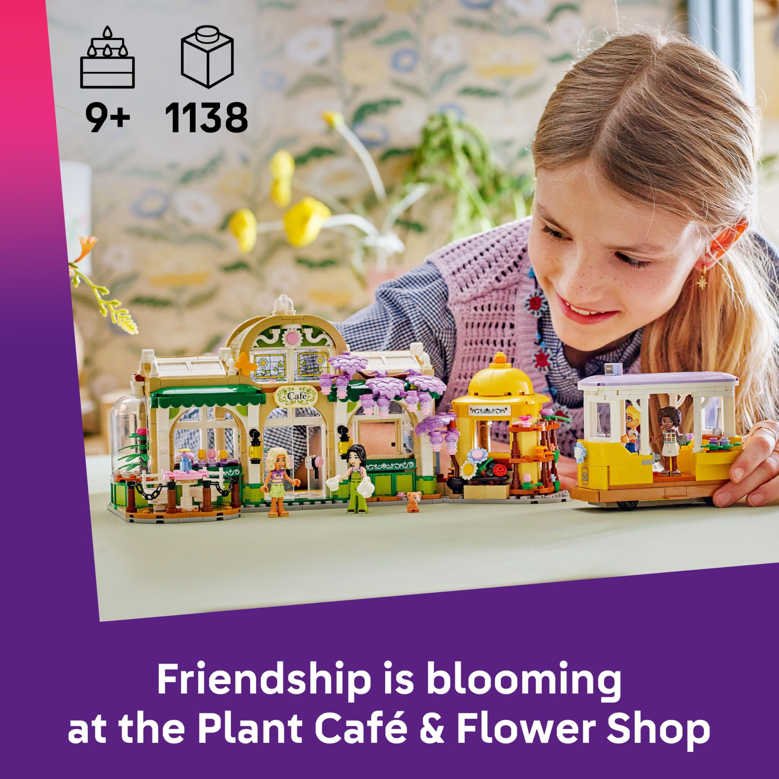 LEGO Friends Plant Café & Flower Shop - Building Set with 4 Mini Dolls and Tram, 1138 Pieces 10