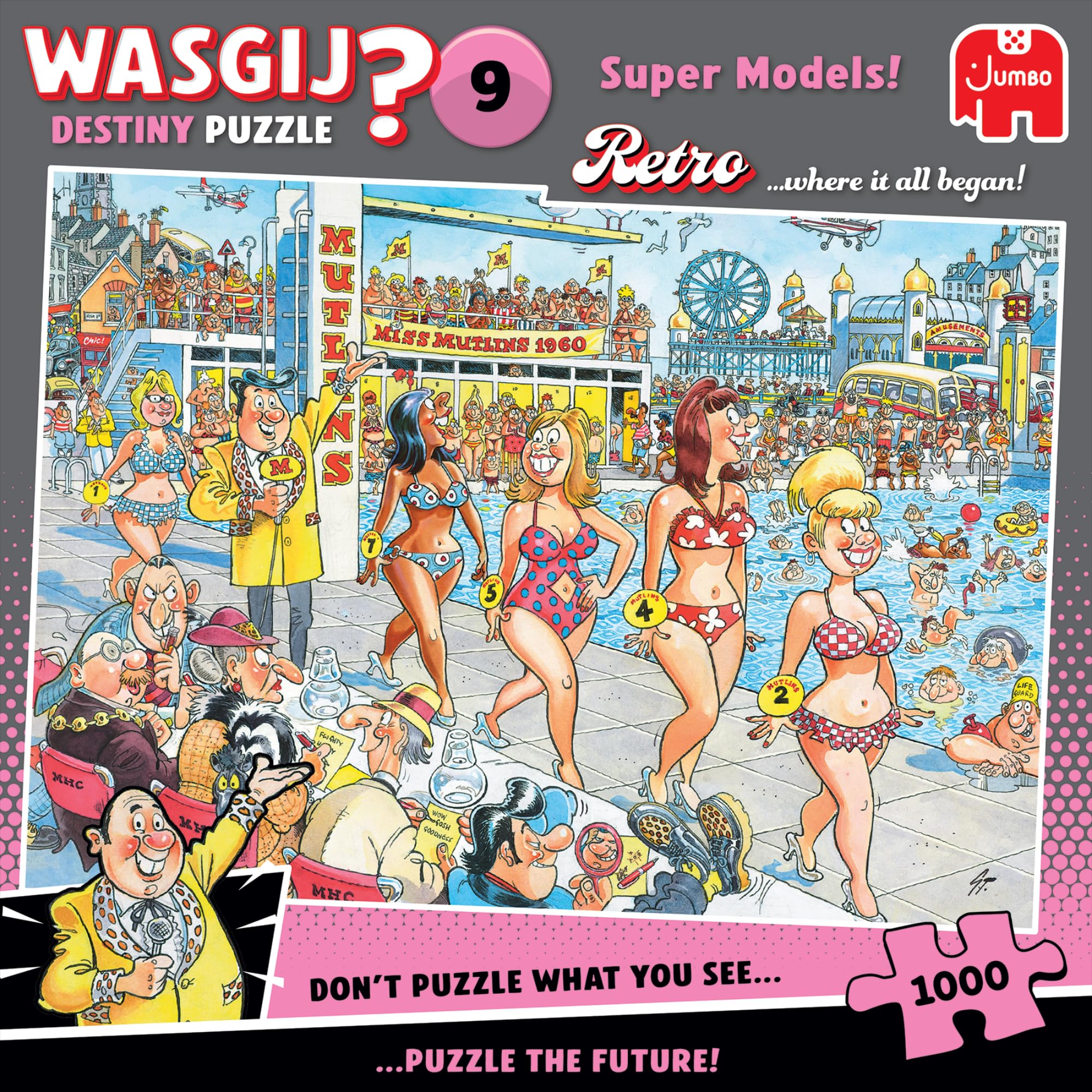 Wasgij Retro Destiny 9, Super Models - Unique 1000 Piece Jigsaw Puzzle for Unisex Adult