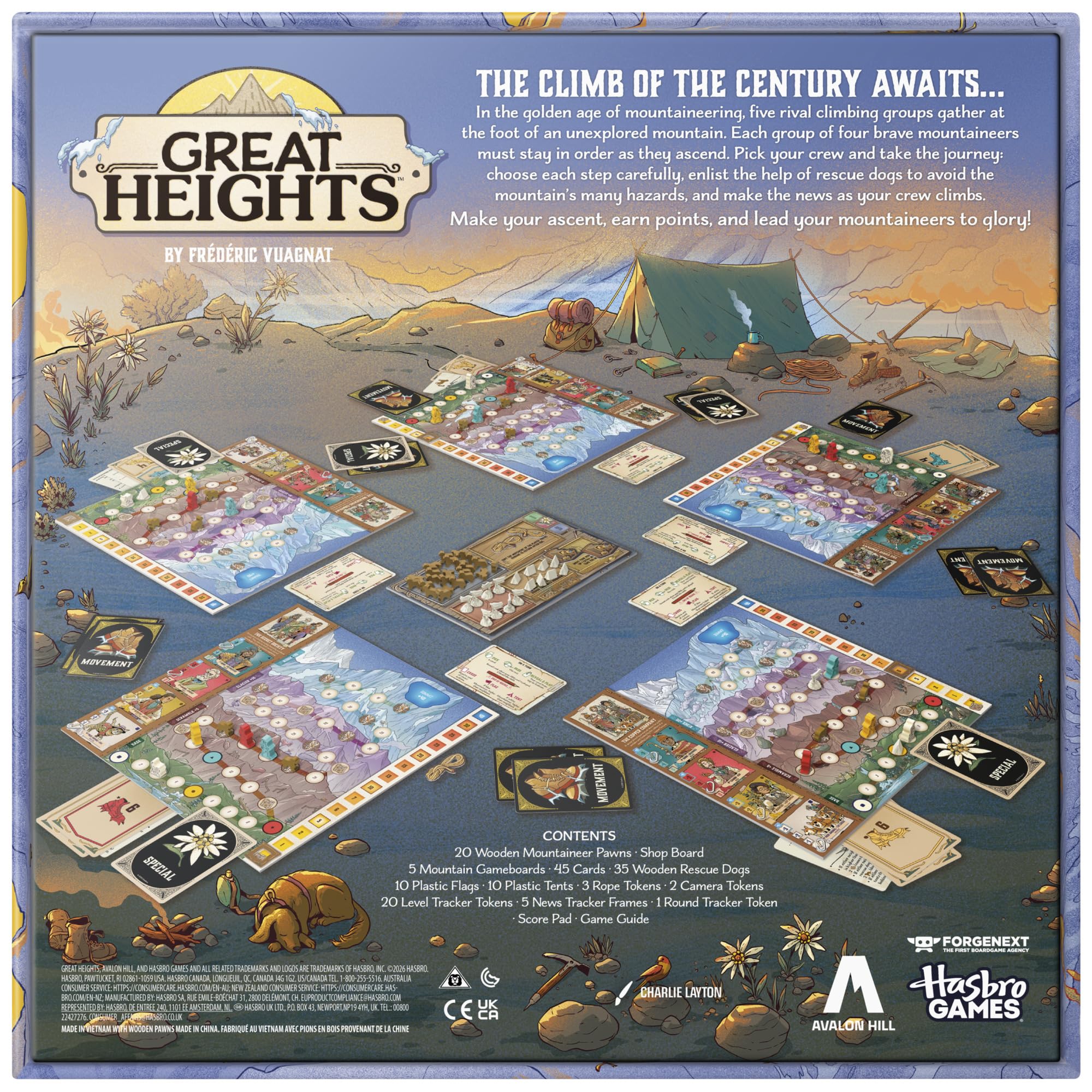 Avalon Hill Great Heights Strategy Board Game | Ages 10+ | 2-5 Players | 45 Min 5