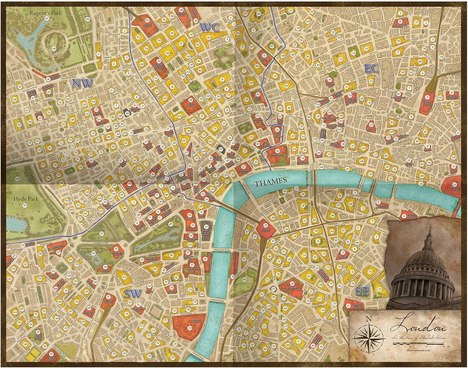 Sherlock Holmes Consulting Detective: Carlton House & Queen's Park Board Game | 1-8 Players | Ages 14+ | 90 Min Playtime 2