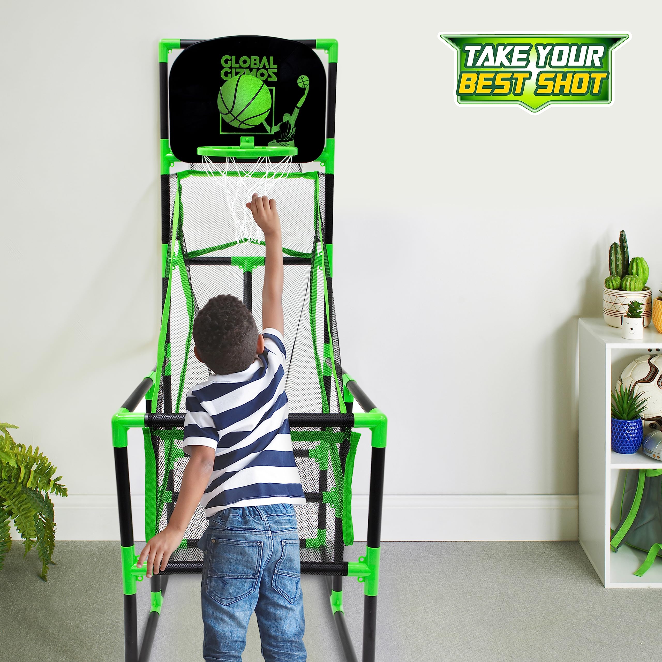 Global Gizmos 55629 Arcade Basketball Hoop - Indoor/Outdoor Use with 2 Balls & Pump 7