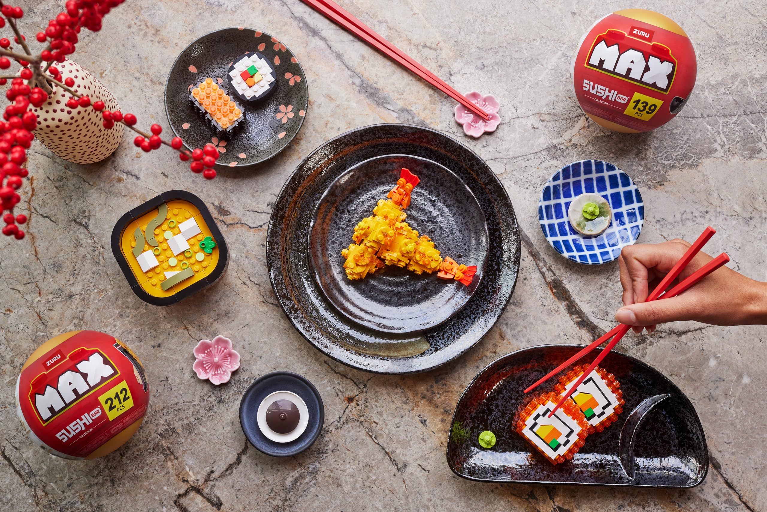 Max Build More Premium Sushi Bar Collection - California Roll Building Set | 181 Pieces | Ages 8+ 6