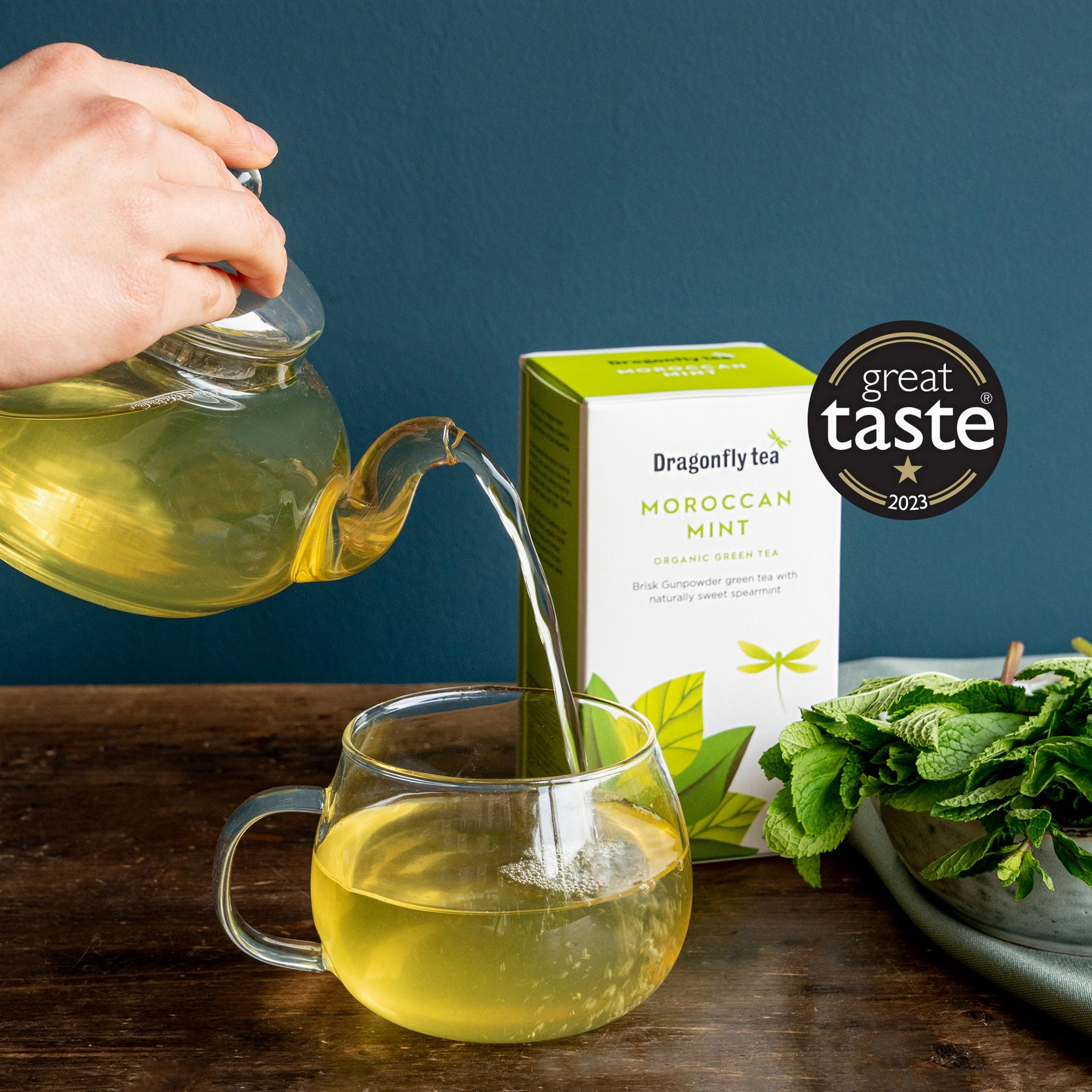 DRAGONFLY Organic Green Tea Moroccan Mint - 20 Teabags per Box, Pack of 4 (80 Total Teabags) 4
