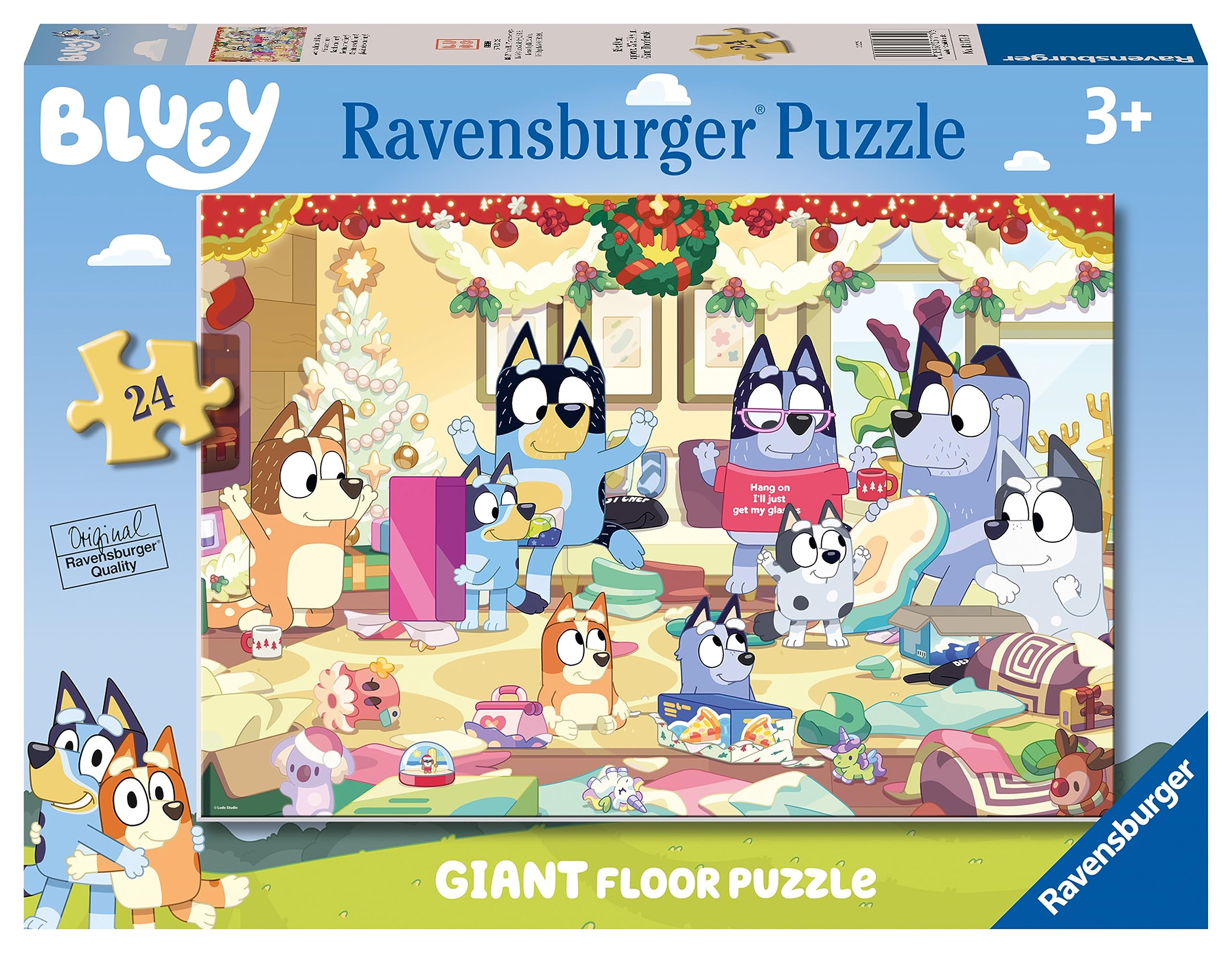 Ravensburger Bluey Christmas Special Edition 24-Piece Giant Floor Puzzle for Kids 3 Years Up 1