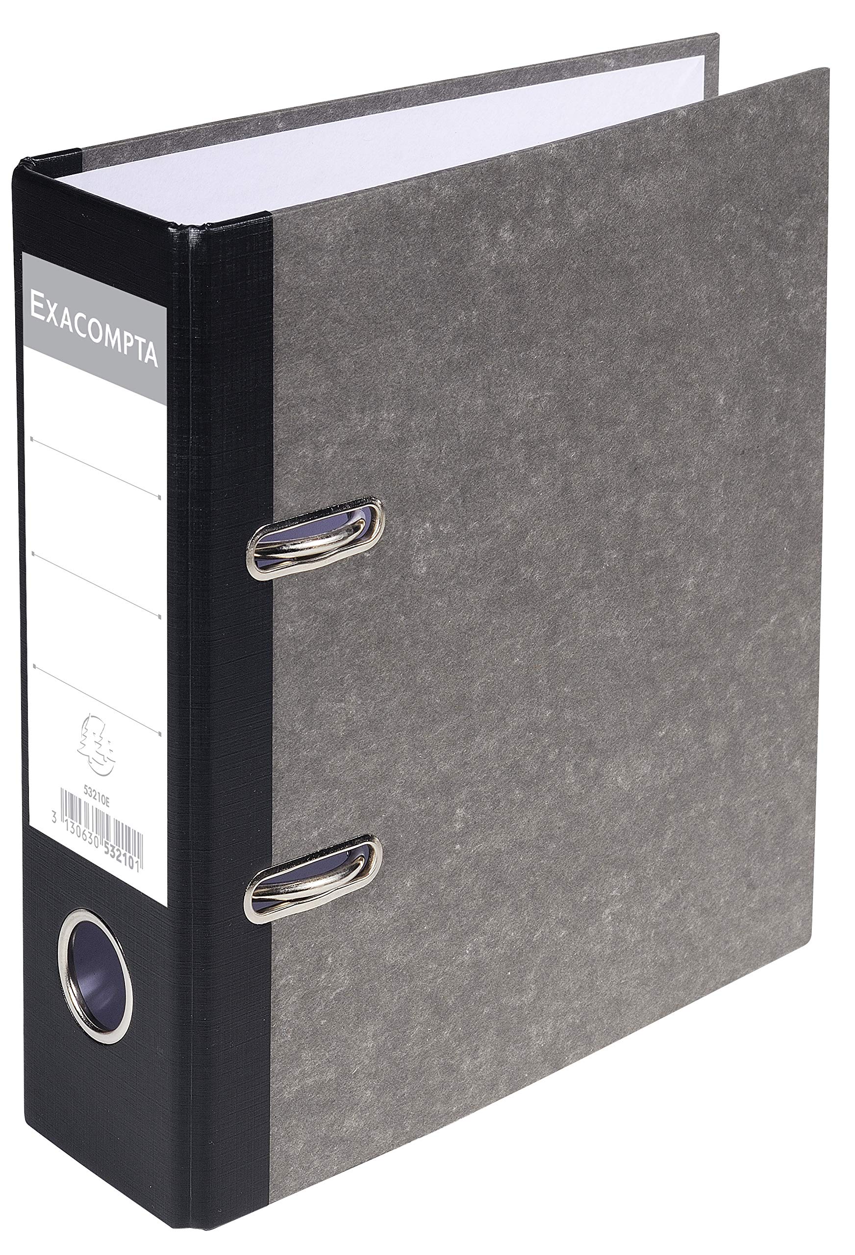 Exacompta O-Ring Binder - A5 Portrait, 70mm Spine, Grey Marbled Paper | FSC Certified 1