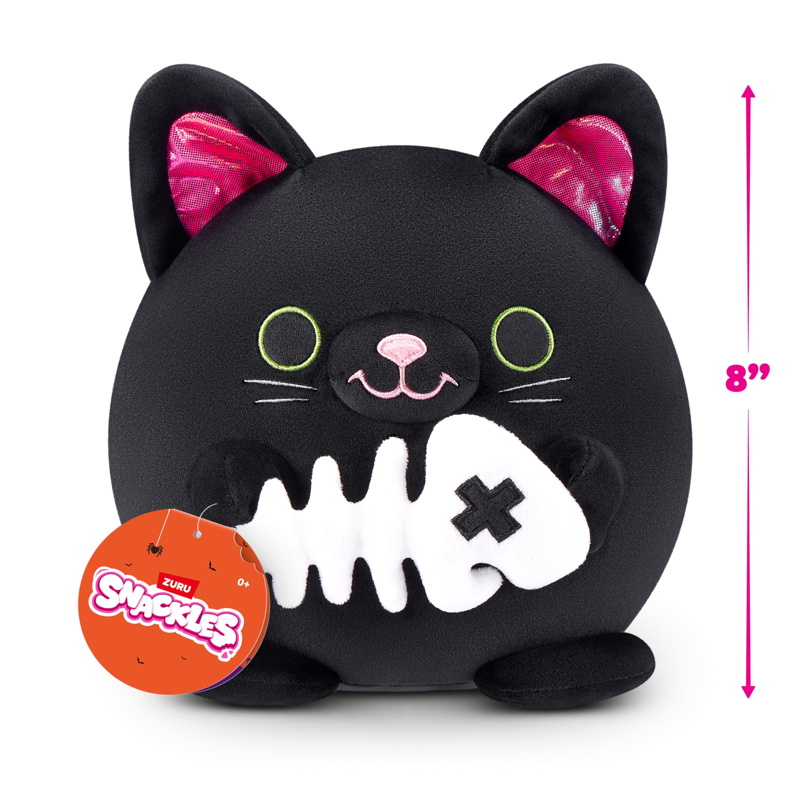 Snackles 8-inch Halloween Series 1 Plush - SALEM by ZURU, Super-Soft Stuffed Doll with Candy Treat 8