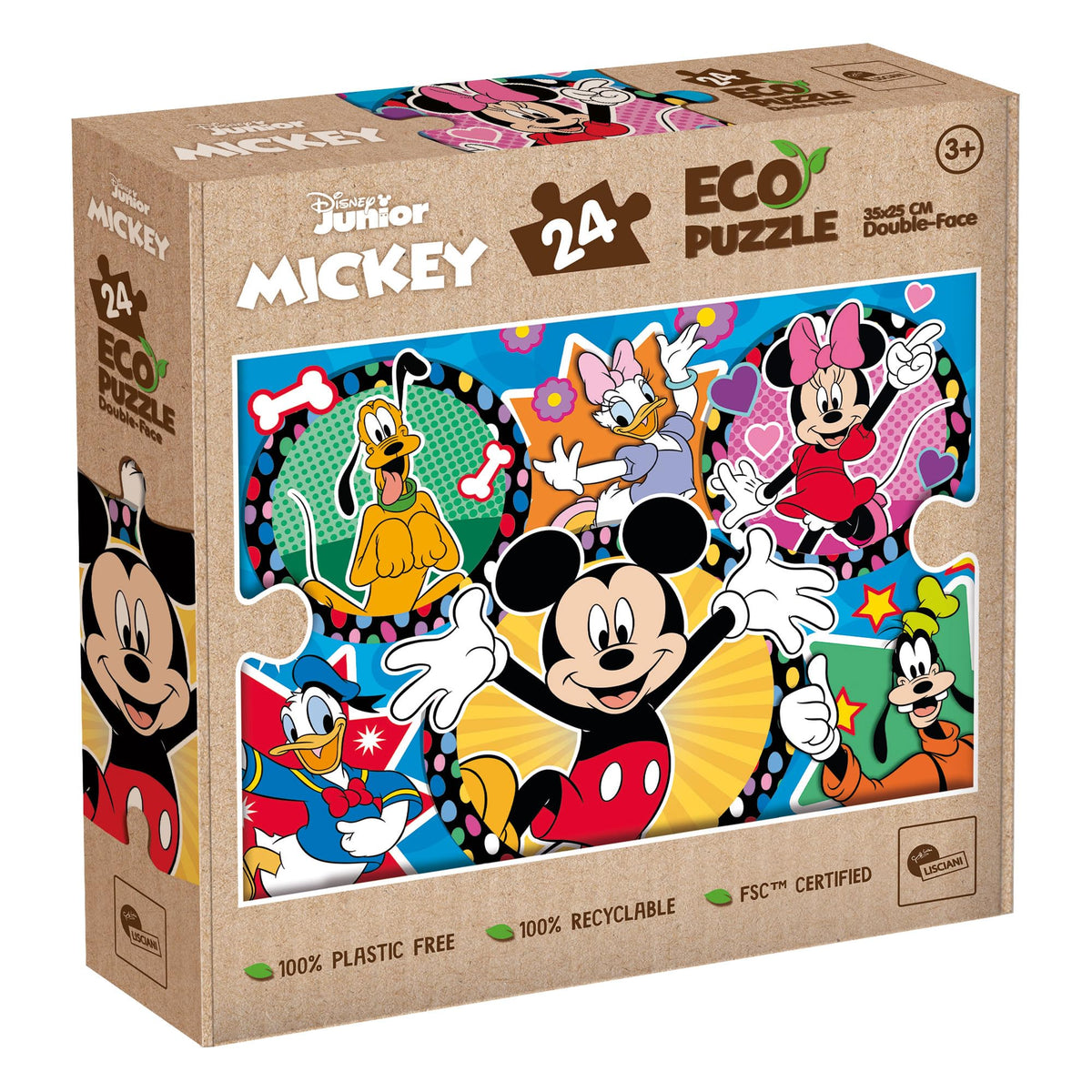 Lisciani Disney Mickey Mouse Eco Jigsaw Puzzle - 24 Pieces, 25 x 35 cm, 3+ Years