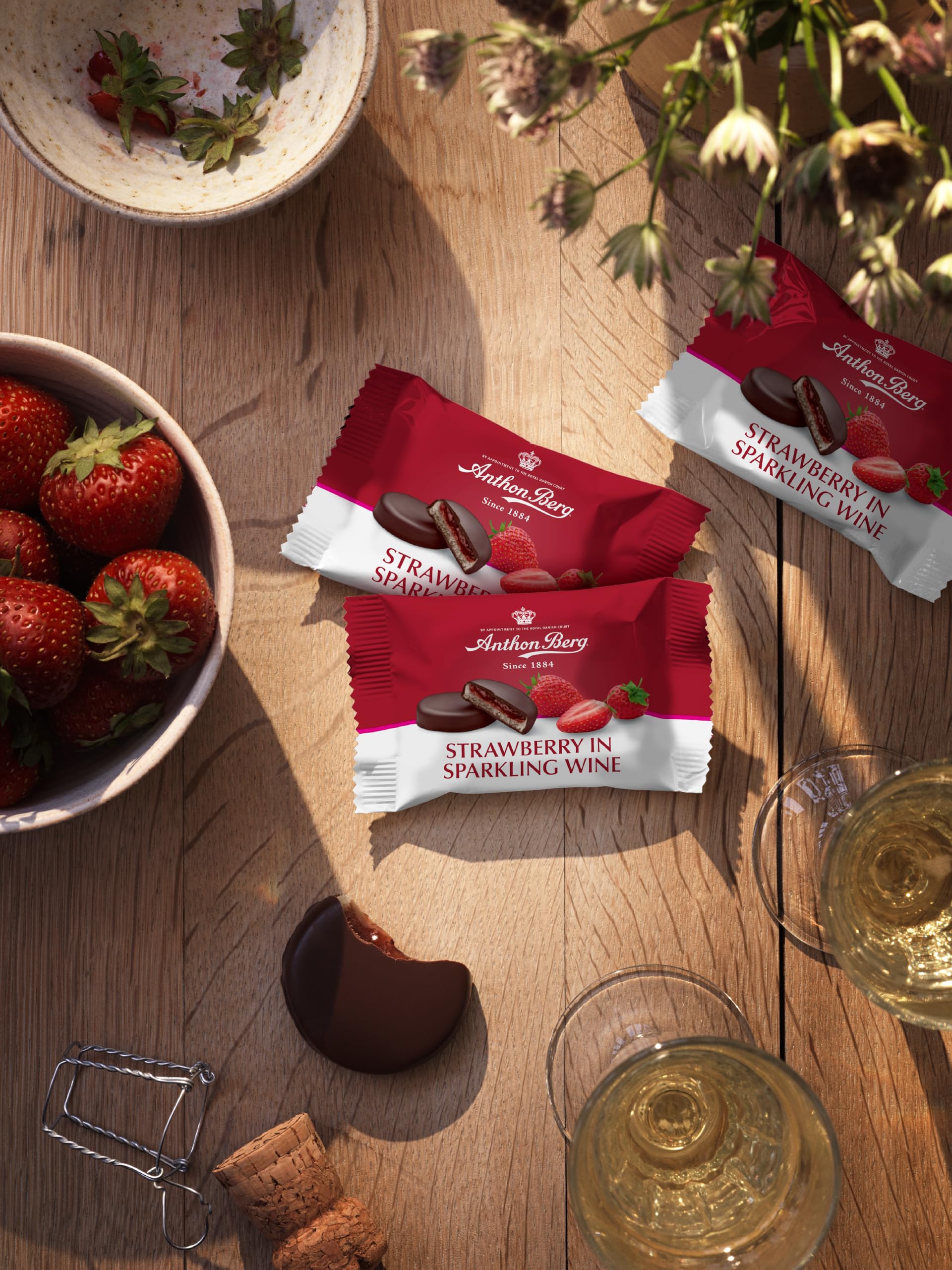 Anthon Berg Dark Chocolate Covered Marzipan Treats - Strawberry in Champagne 220g 5