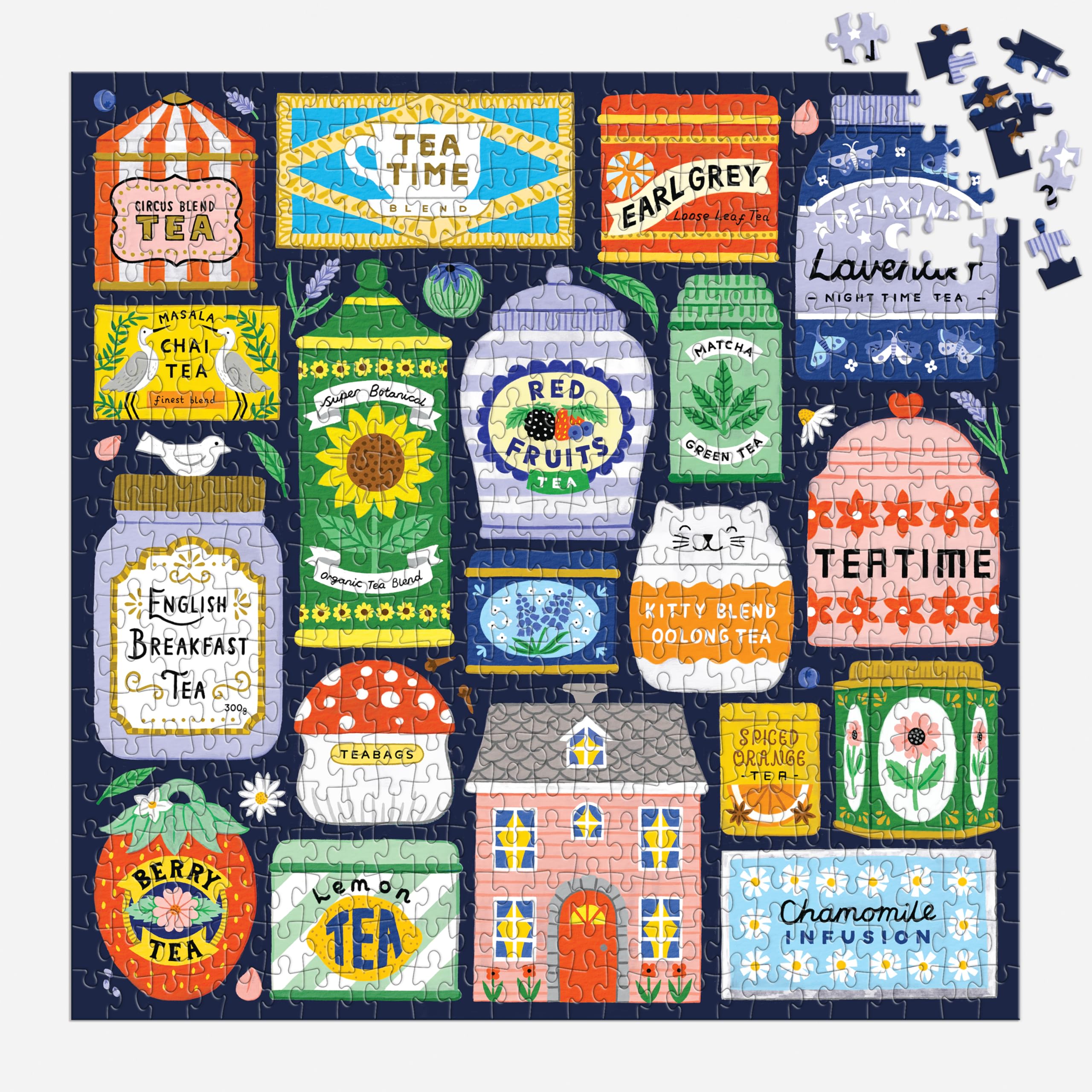 Galison Spot Of Tea Jigsaw Puzzle - 500 Pieces | Bright Artwork | Ages 12+ | 27" x 20" 4