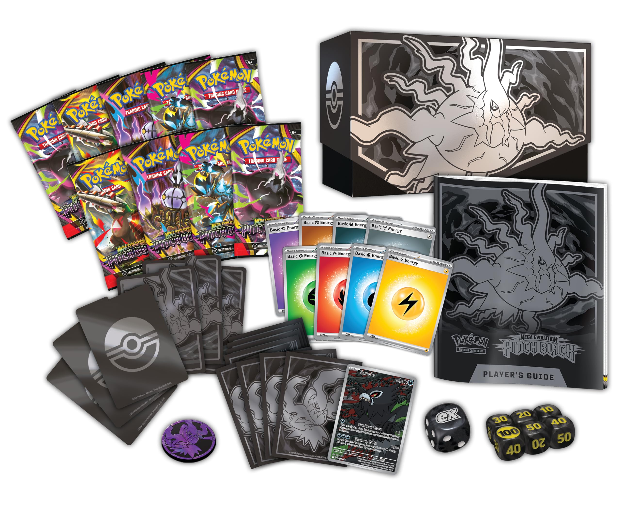 Pokémon TCG: Mega Evolution—Pitch Black Elite Trainer Box - 9 Booster Packs, 1 Full-Art Promo Card 2