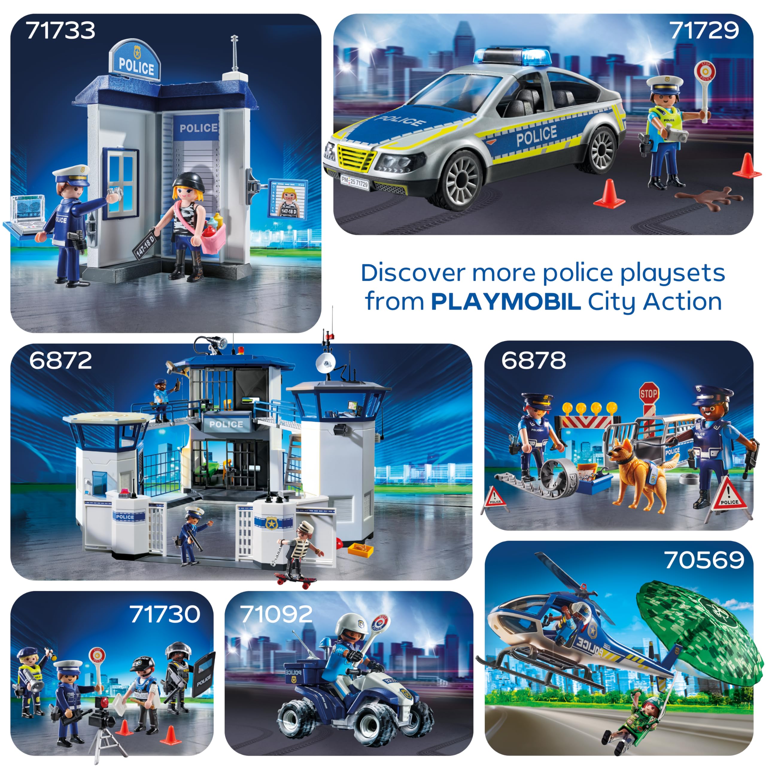 Playmobil City Action Police Helicopter - Rotating Rotors | Ages 4+ | Blue 5