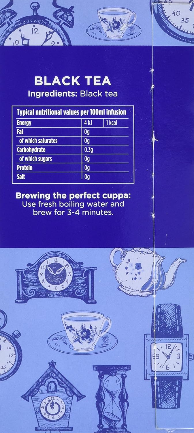 Tetley English Breakfast Tea Bags - Individually Wrapped String & Tag Envelopes, 25-Pack