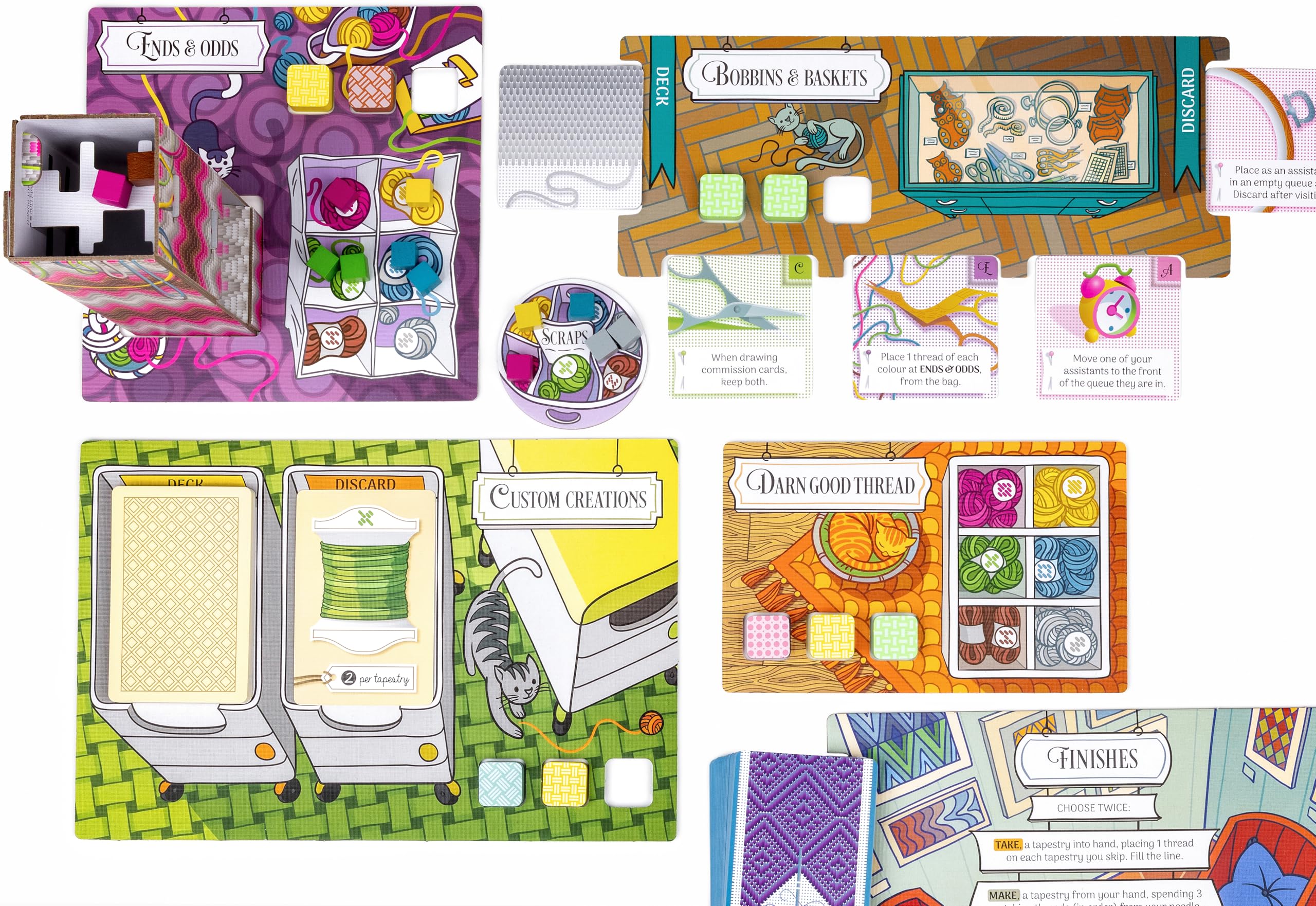 Osprey Games Threaded: A Game of Needles and Points | Worker Placement | 2-5 Players