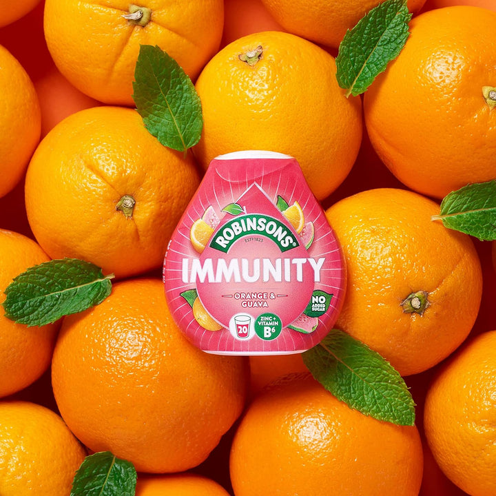 Robinsons Immunity Benefit Drops Orange & Guava Squash with Vitamin B6 and Zinc - 66ml
