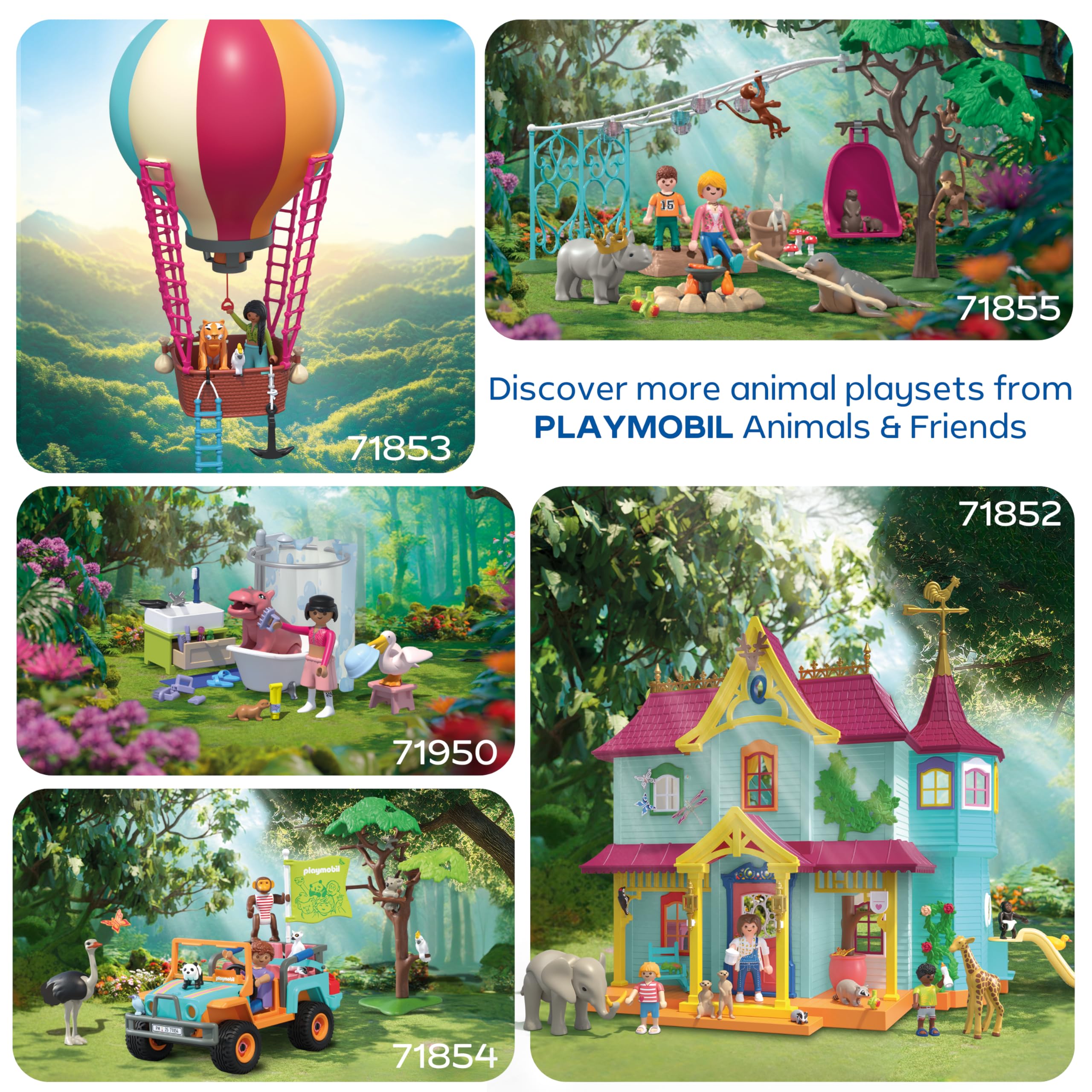 Playmobil Balloon Journey Playset - Flying Adventure with Tiger & Cockatoo, Ages 4-10 12