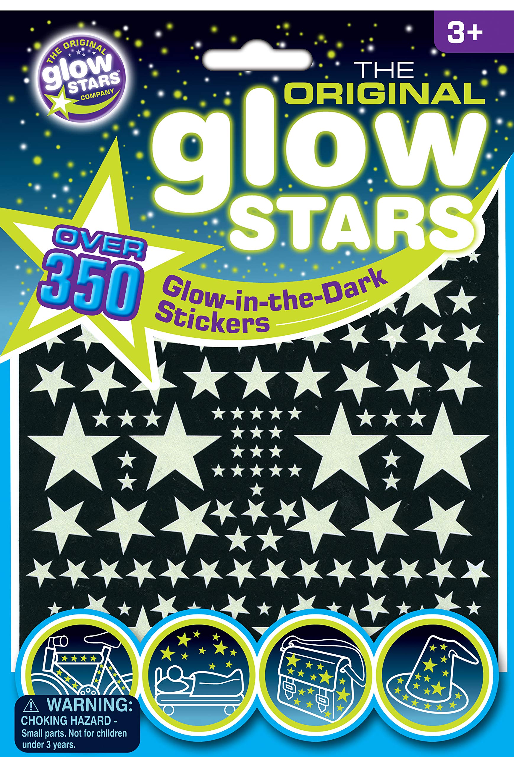 The Original Glowstars Company B8000 Glow-in-the-Dark 350 Stickers | Paper | Wall Decoration 1