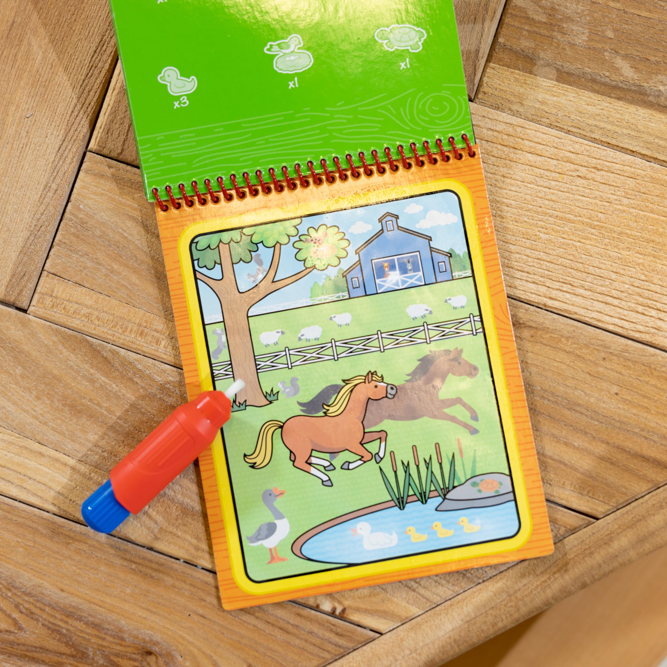 Melissa & Doug Water Reveal Pad - Farm | Reusable Coloring Book with Water Pen | Ages 3-6 8