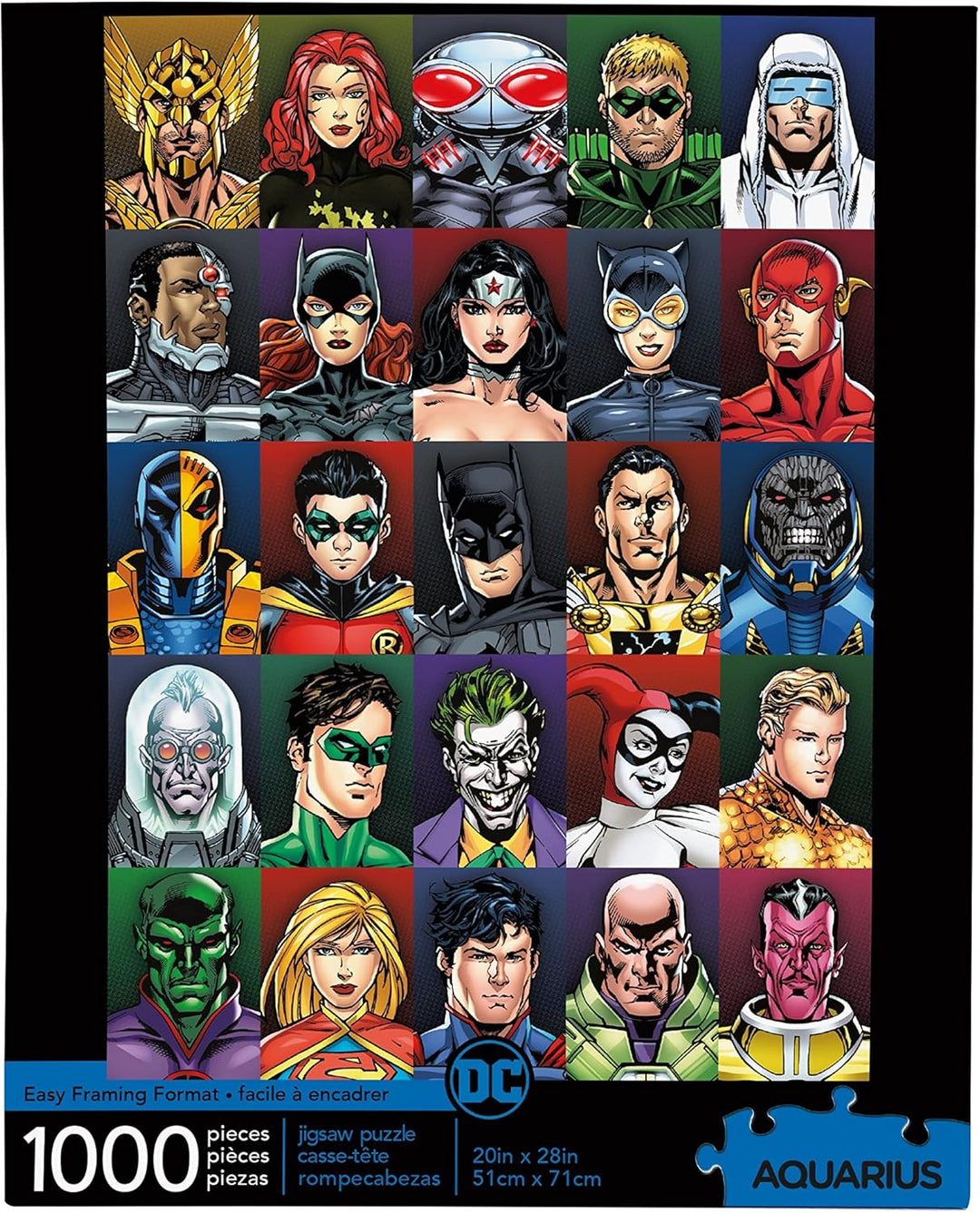 AQUARIUS DC Comics Faces - Justice League & Villains 1000-Piece Jigsaw Puzzle (65359)