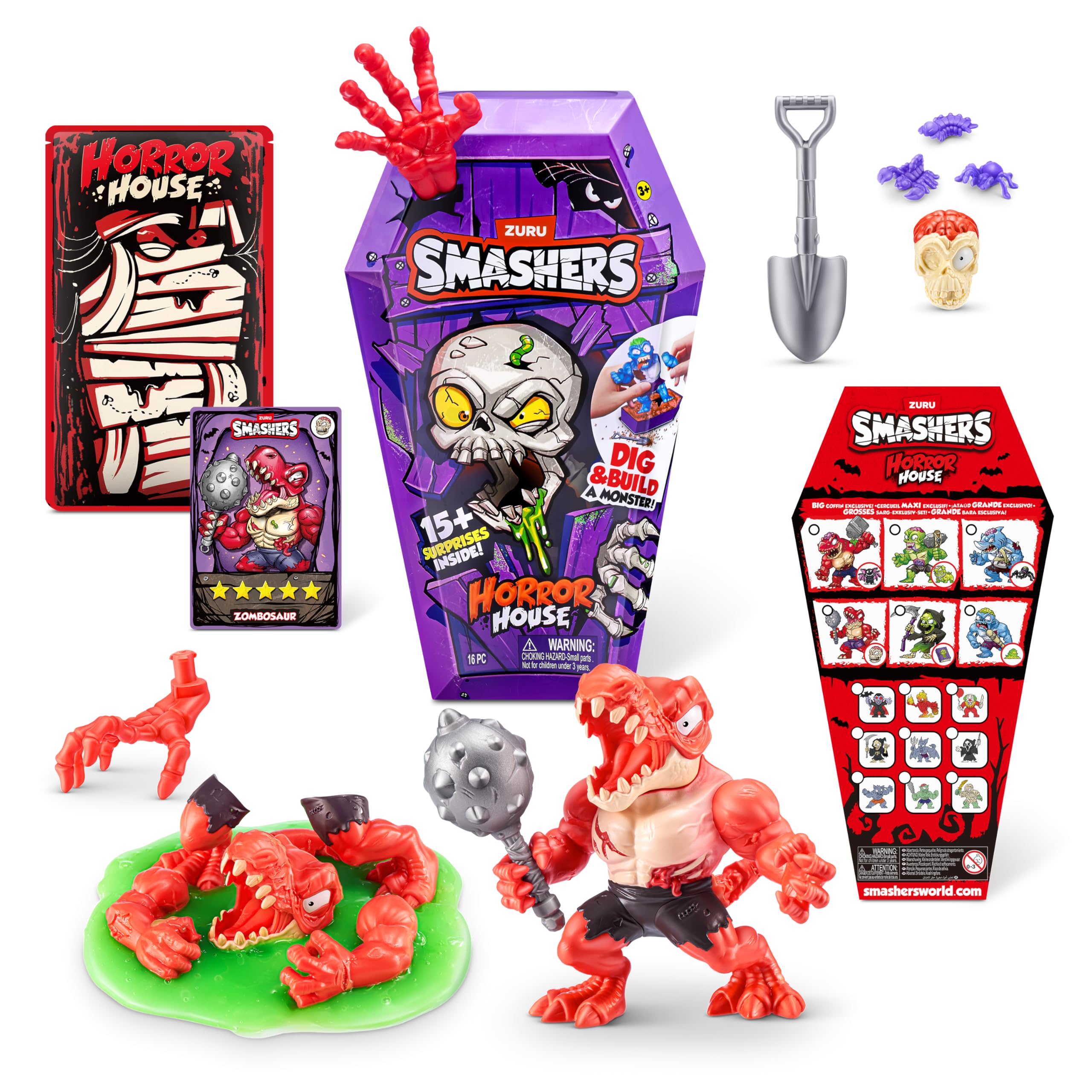 Smashers Horror House (Zombosaur) by ZURU - Interactive Dig and Dissect Playset for Kids 7