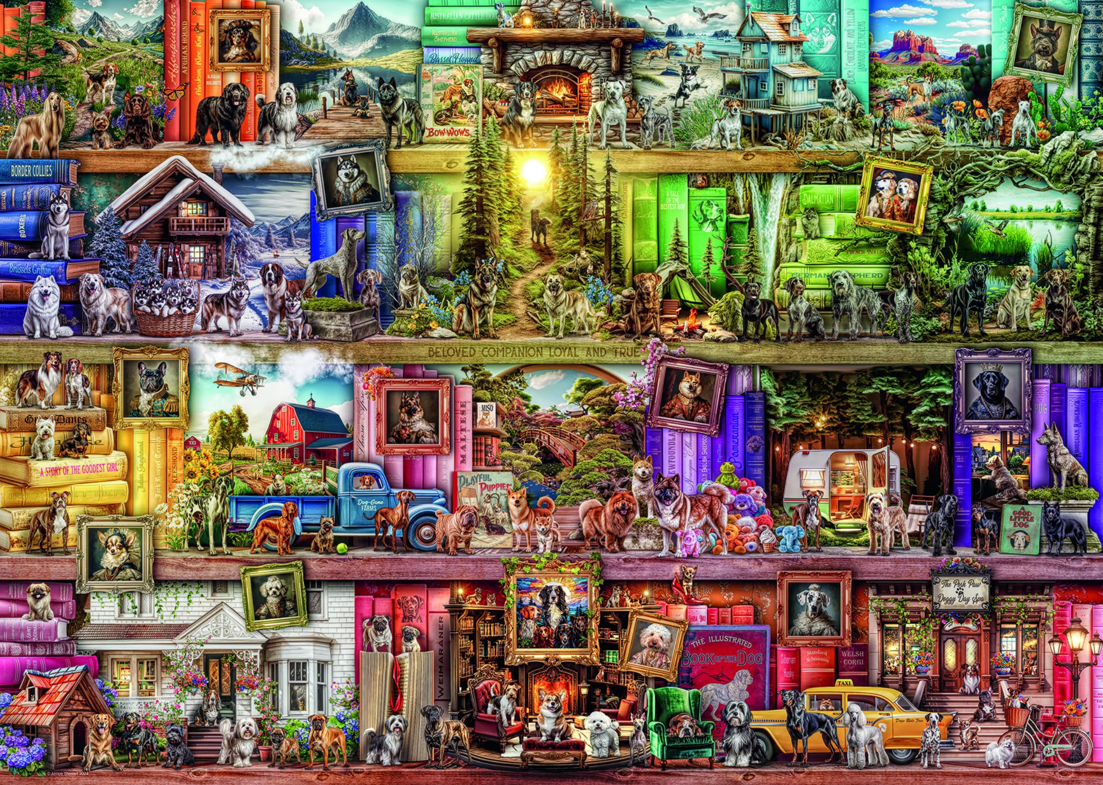Ravensburger Library of Dogs 1000 Piece Jigsaw Puzzle | Premium Quality, FSC Certified 1