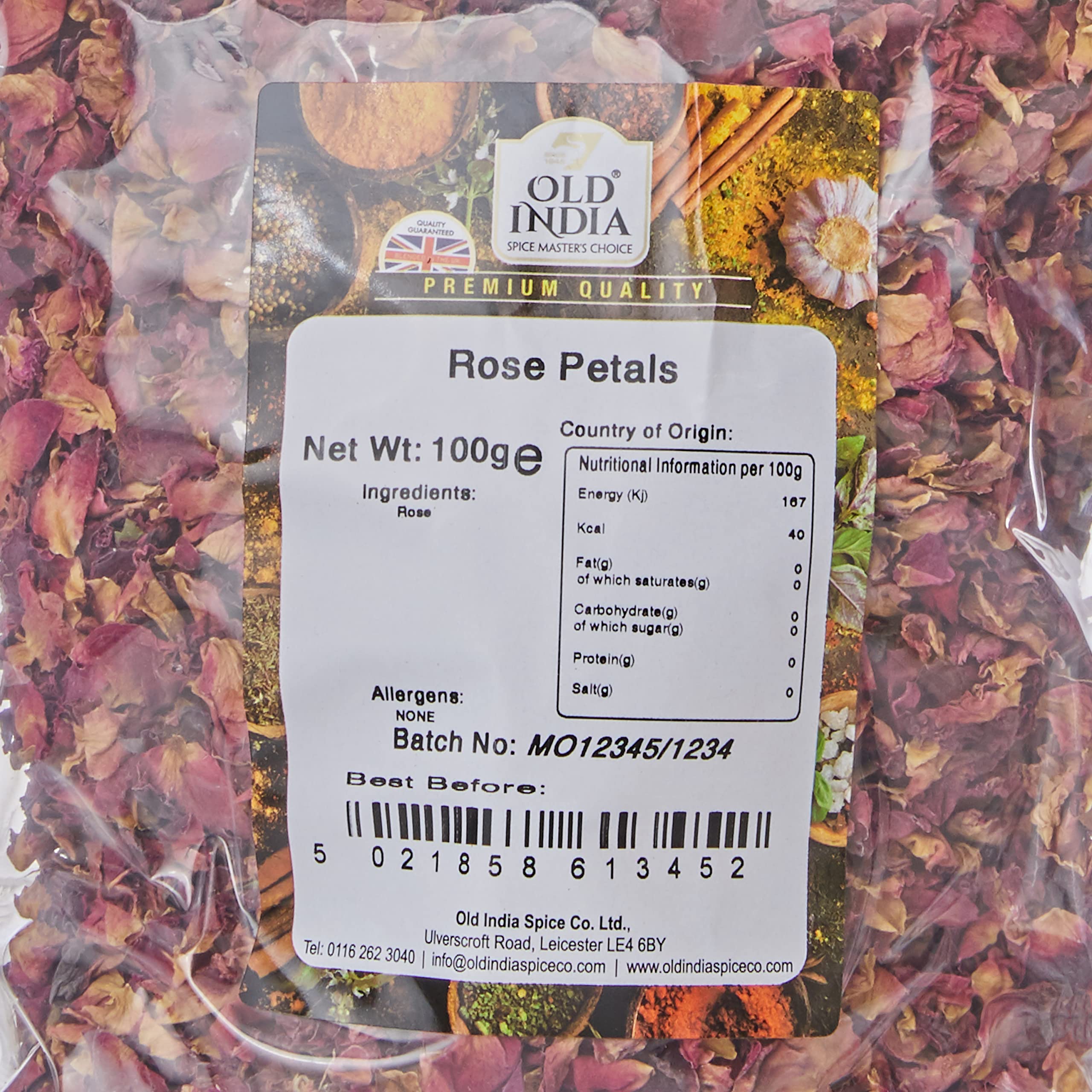 Old India Rose Petals - 100g Natural Indian Seasoning | Additive & GMO Free