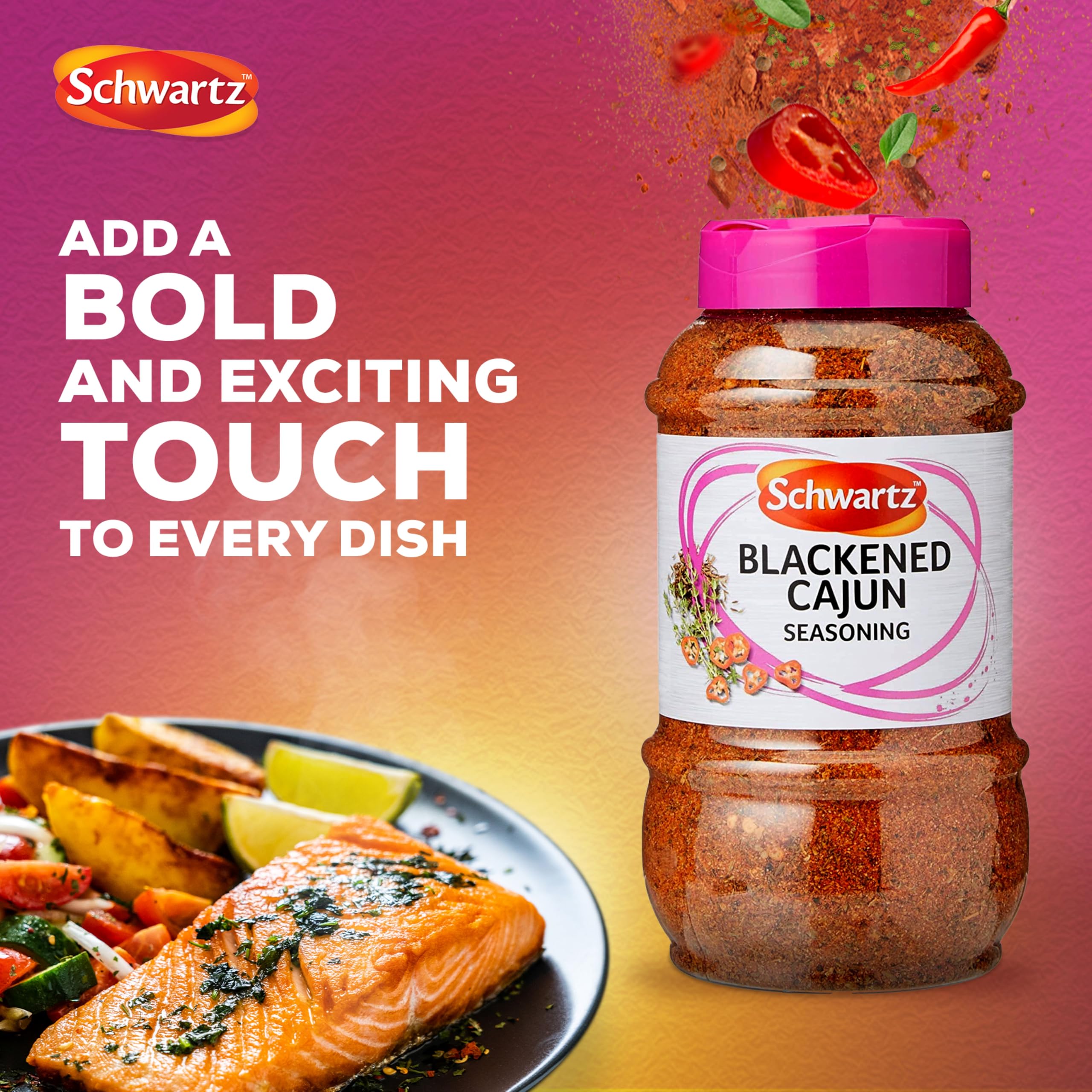 Schwartz Blackened Cajun Seasoning - Bold Smoky Flavour | 550g Granule Pack 2