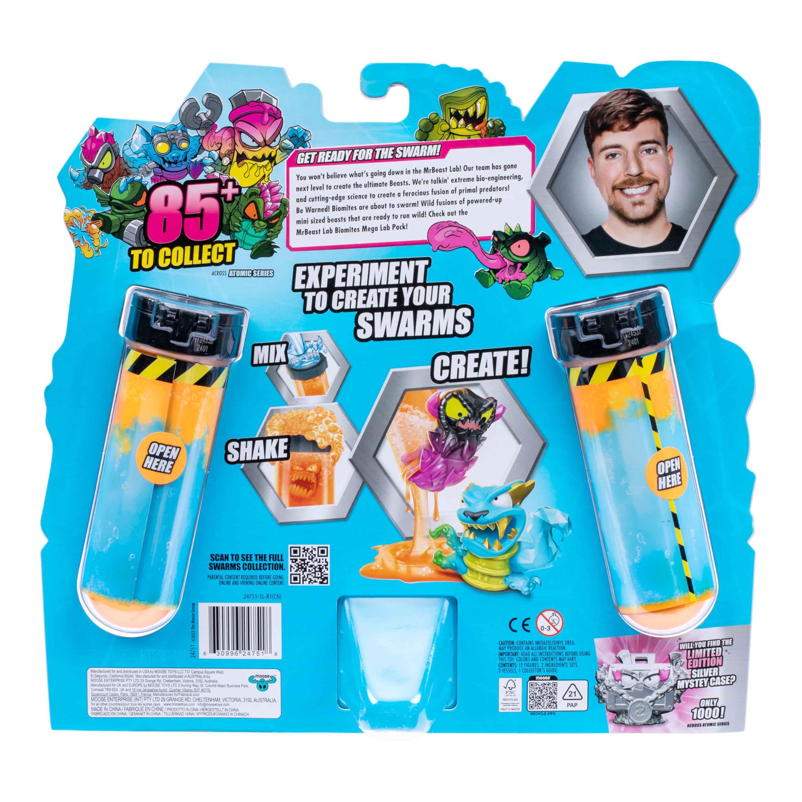 MrBeast Lab Swarms Atomic Series 12 Pack – Panther Claws, Orange - Collectible Micro Beasts for Ages 5-12