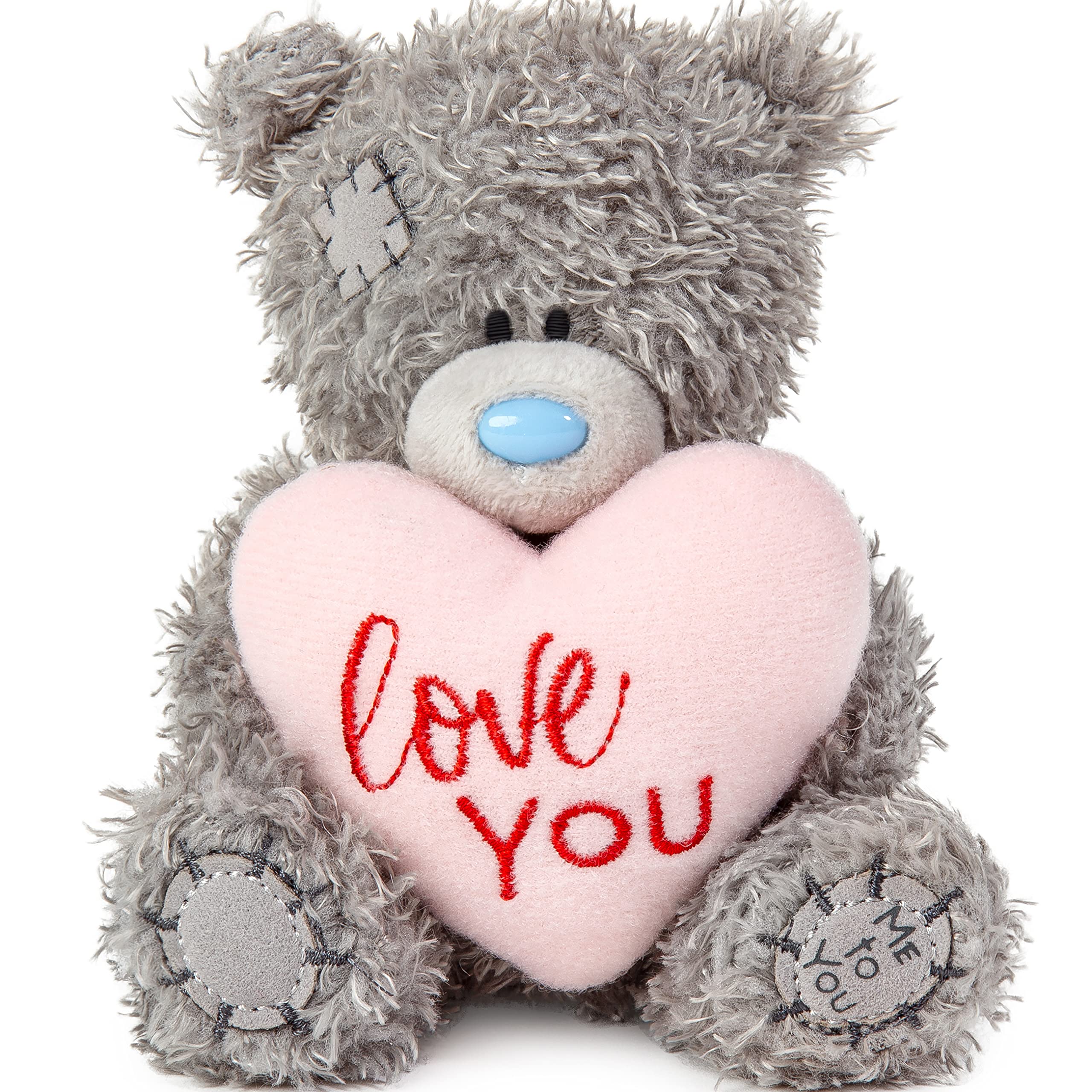 Me To You Bear Love You Padded Heart Soft Doll | Grey Plush | 10cm Seated 3
