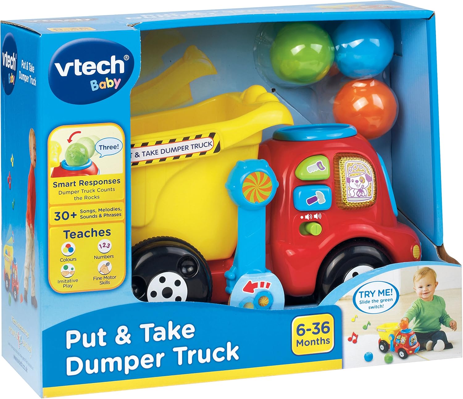 VTech Put and Take Dumper Truck - Interactive Educational Toy for Toddlers 6M+ 8