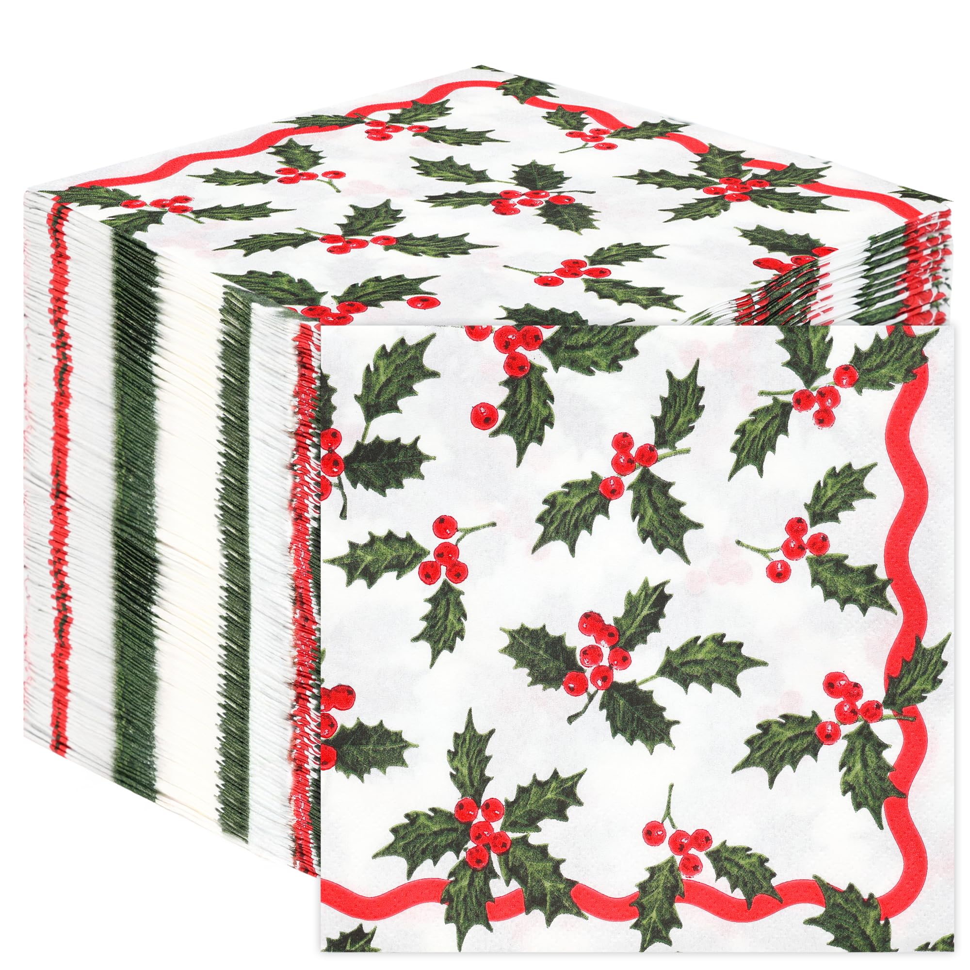 Talking Tables Holly Berry 2-Ply Christmas Napkins 100 Pack 6