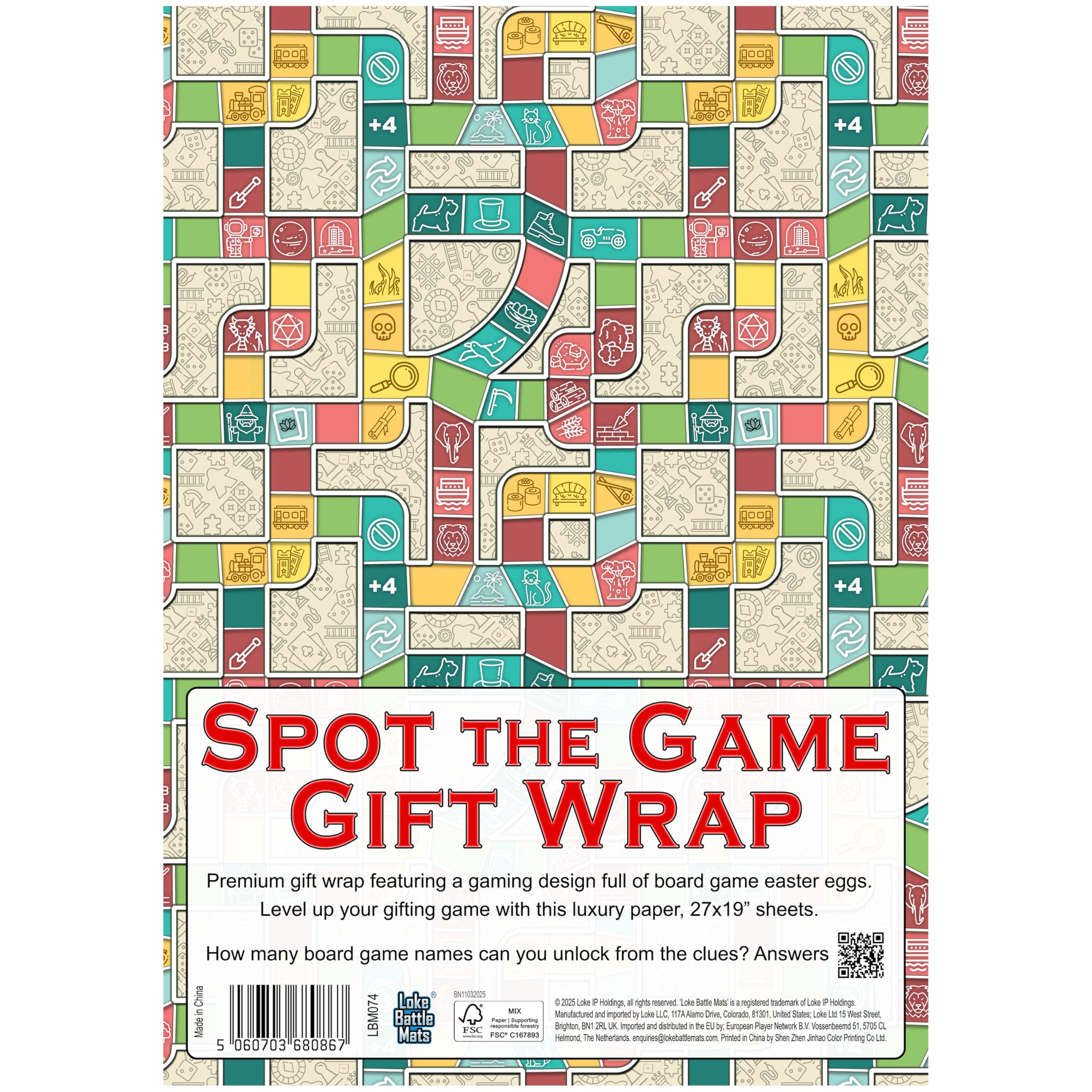 Loke BattleMats Spot The Game Gift Wrap - Premium 90 GSM Paper | Multicolor | Pack of 1