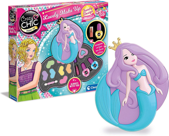 Clementoni - Crazy Chic Lovely Mermaid Makeup Set for Kids (34 x 6 x 30 cm)